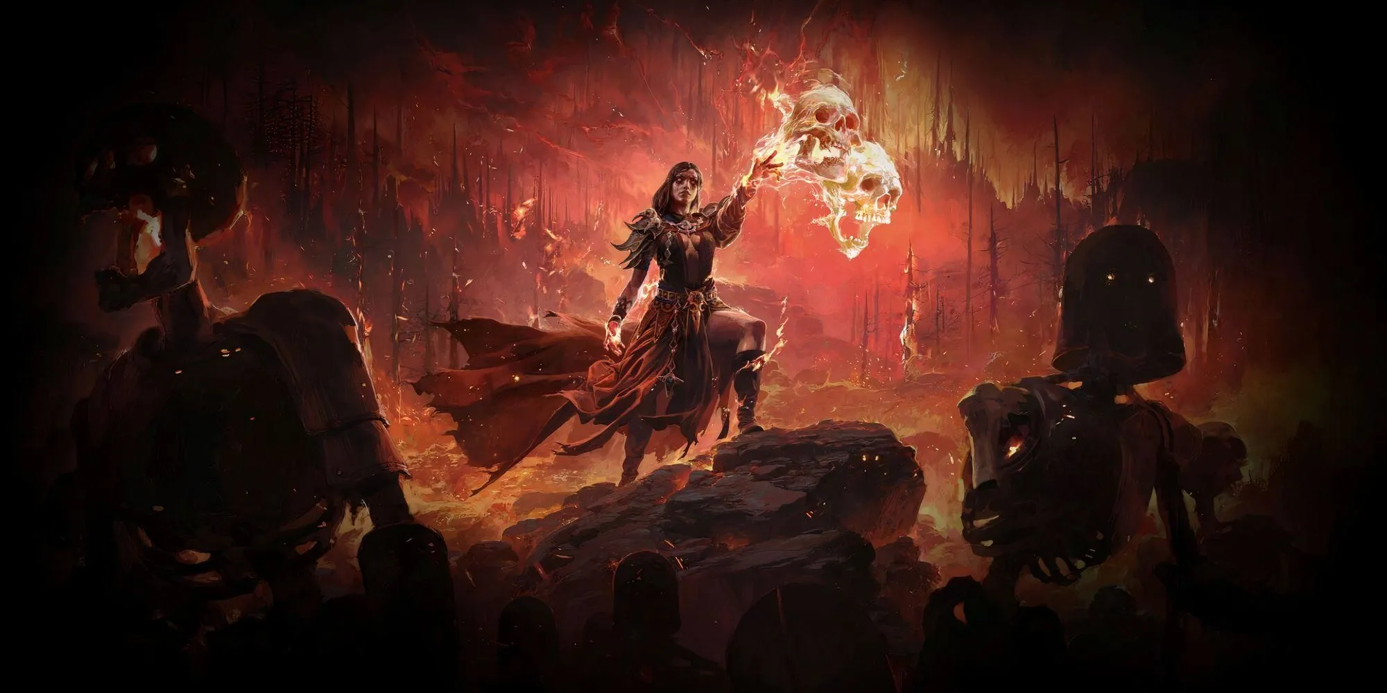 Nữ Phù Thủy Hỏa Ngục Path of Exile II triệu hồi linh hồn lửa