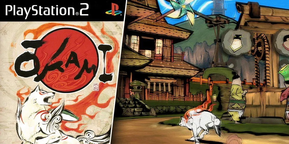 Nữ thần sói Amaterasu trong Okami với phong cách đồ họa thủy mặc độc đáo