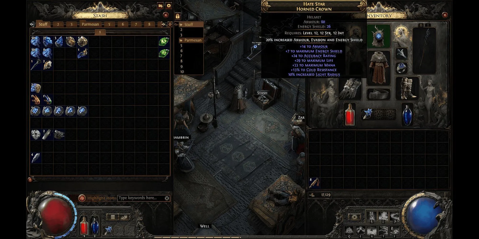 Path of Exile 2 screenshot player in Inventory menu