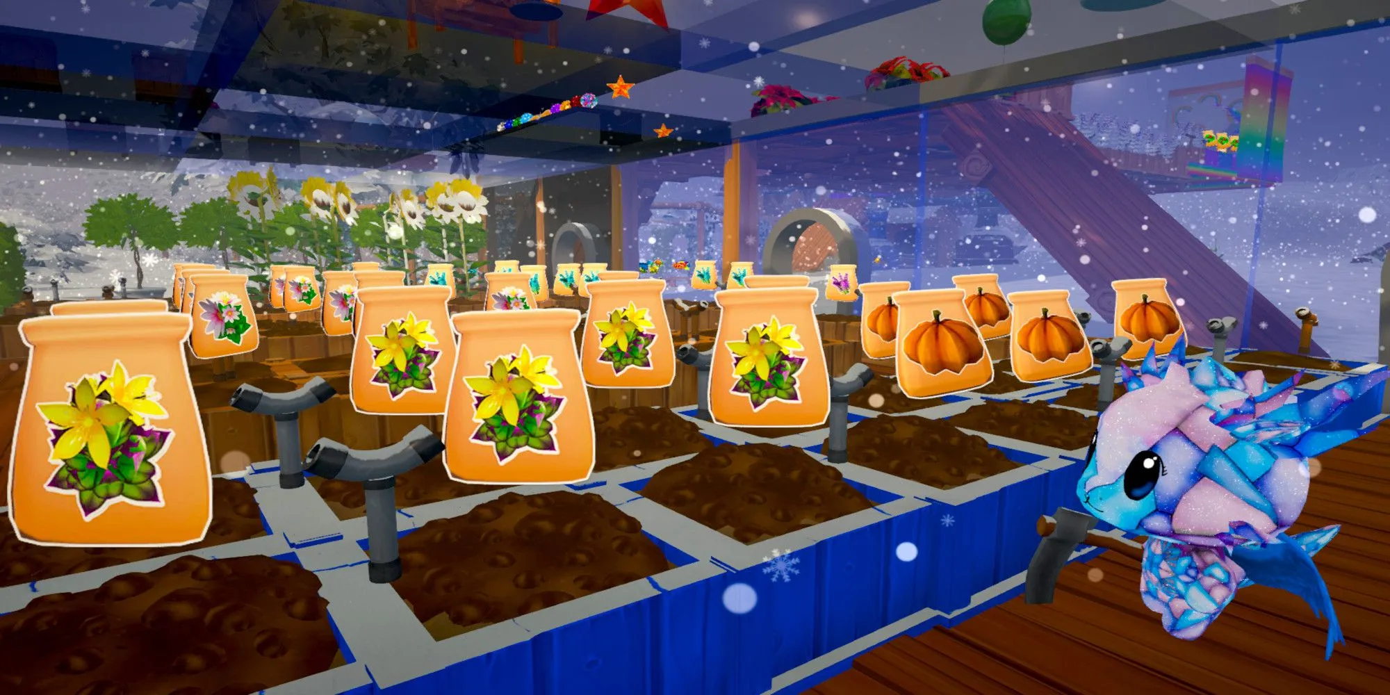 Player Farming Seeds in Garden Paws