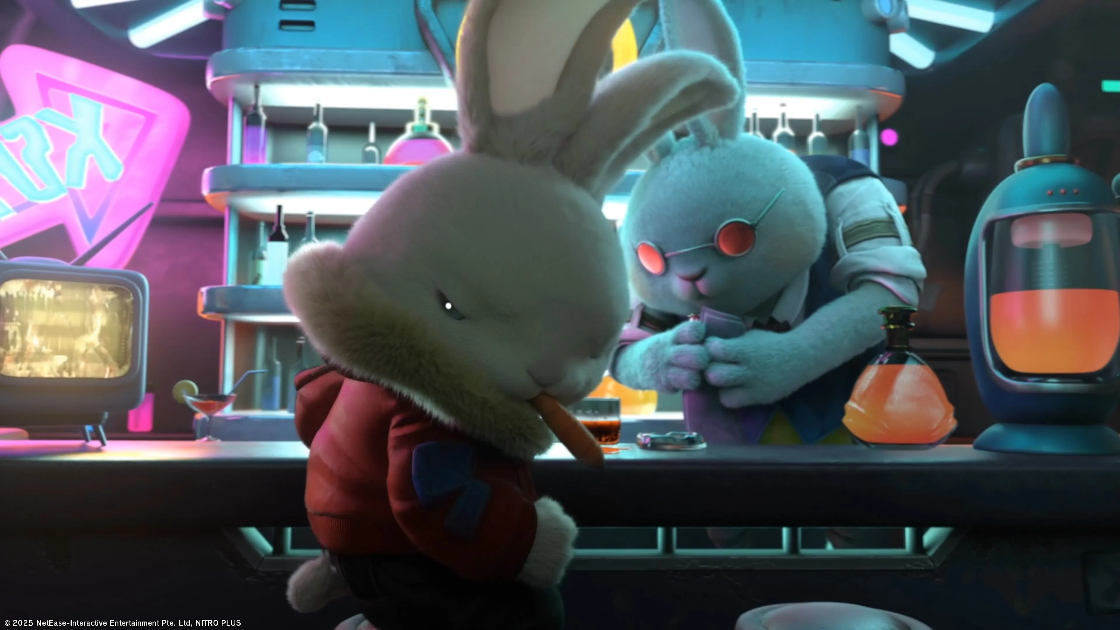 Rusty Rabbit giao lưu với các nhân vật khác trong quán bar ấm cúng