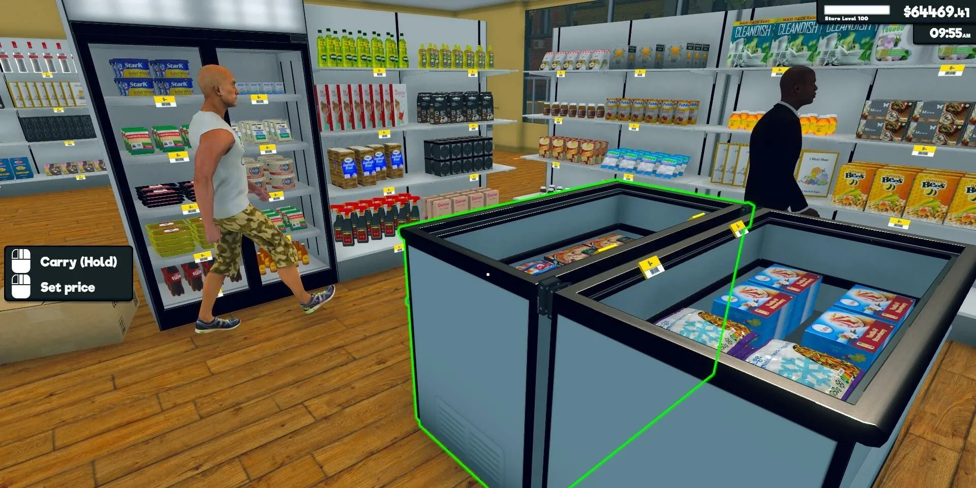 Sắp xếp hàng hóa và tủ mát trong Supermarket Simulator - game mô phỏng quản lý siêu thị