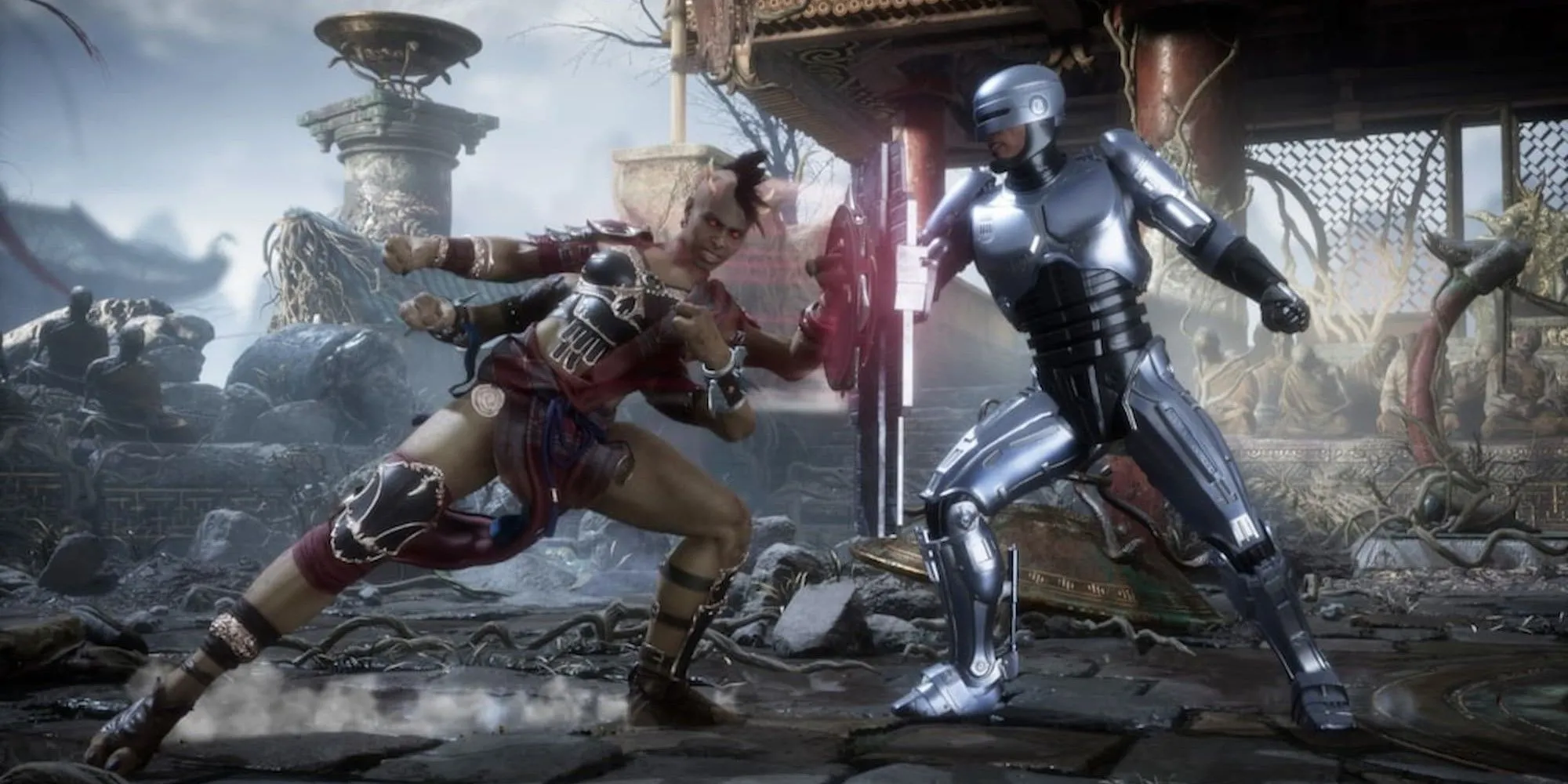Sheeva và Robocop trong một trận đấu Mortal Kombat 11