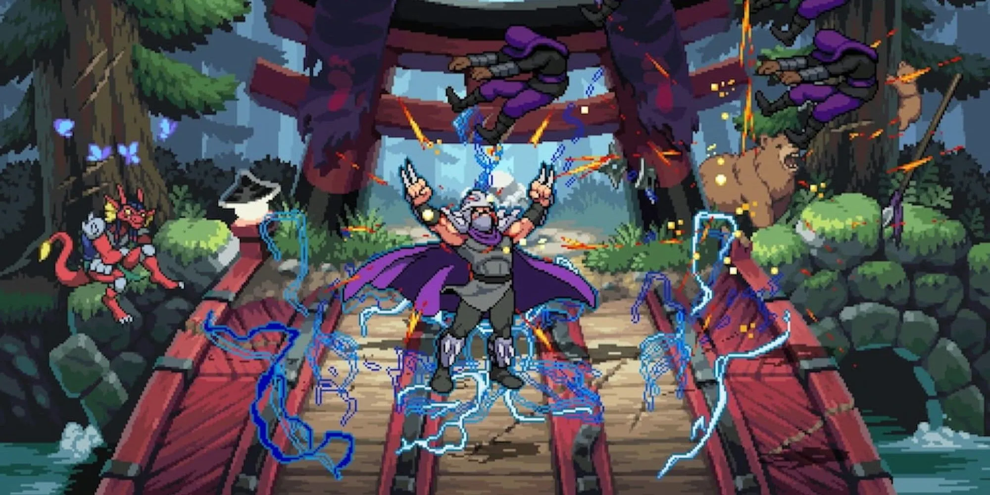 Shredder và Rùa Ninja trong Teenage Mutant Ninja Turtles Shredder's Revenge