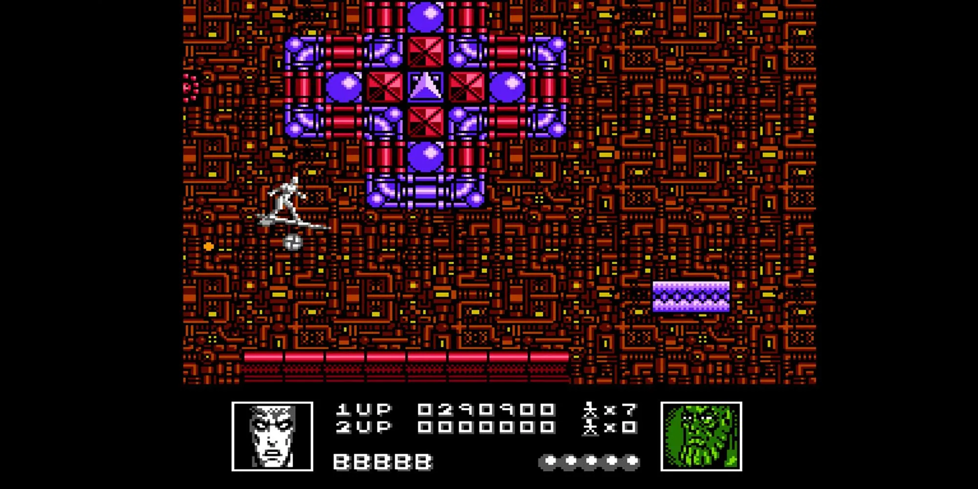 Silver Surfer né tránh vô số đạn trong một màn chơi đầy thử thách của game NES
