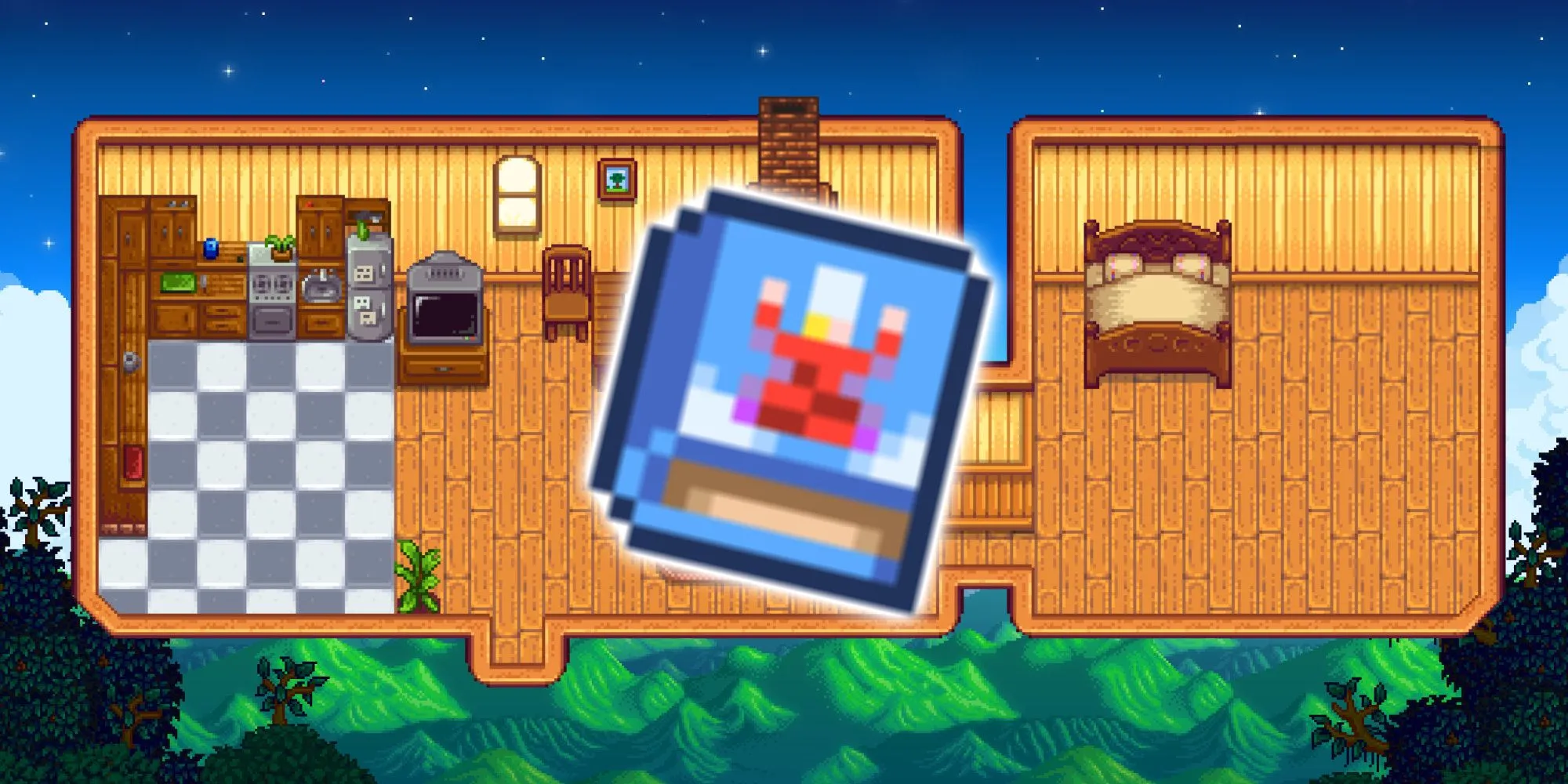 Sử dụng Sách Công Thức Queen of Sauce trong căn bếp nông trại Stardew Valley