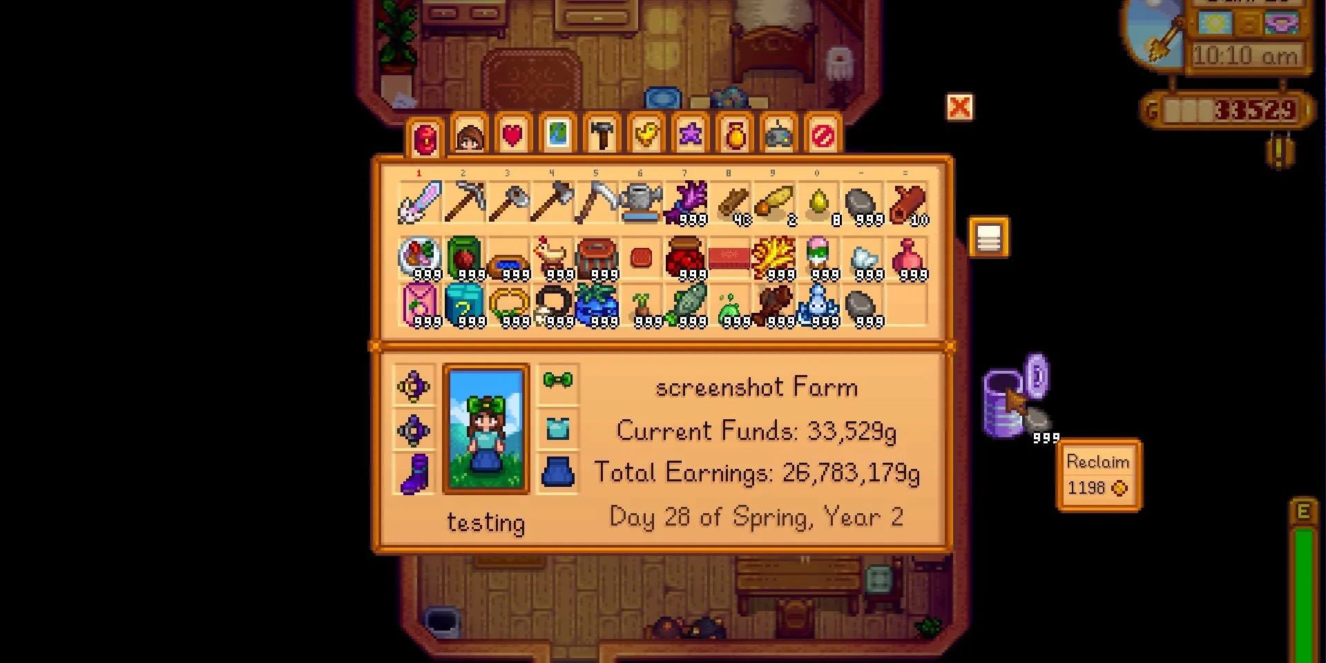 Sử dụng thùng rác Iridium trong Stardew Valley để vứt đồ