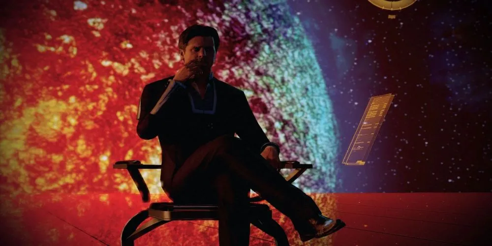The Illusive Man trong văn phòng ở Mass Effect 2