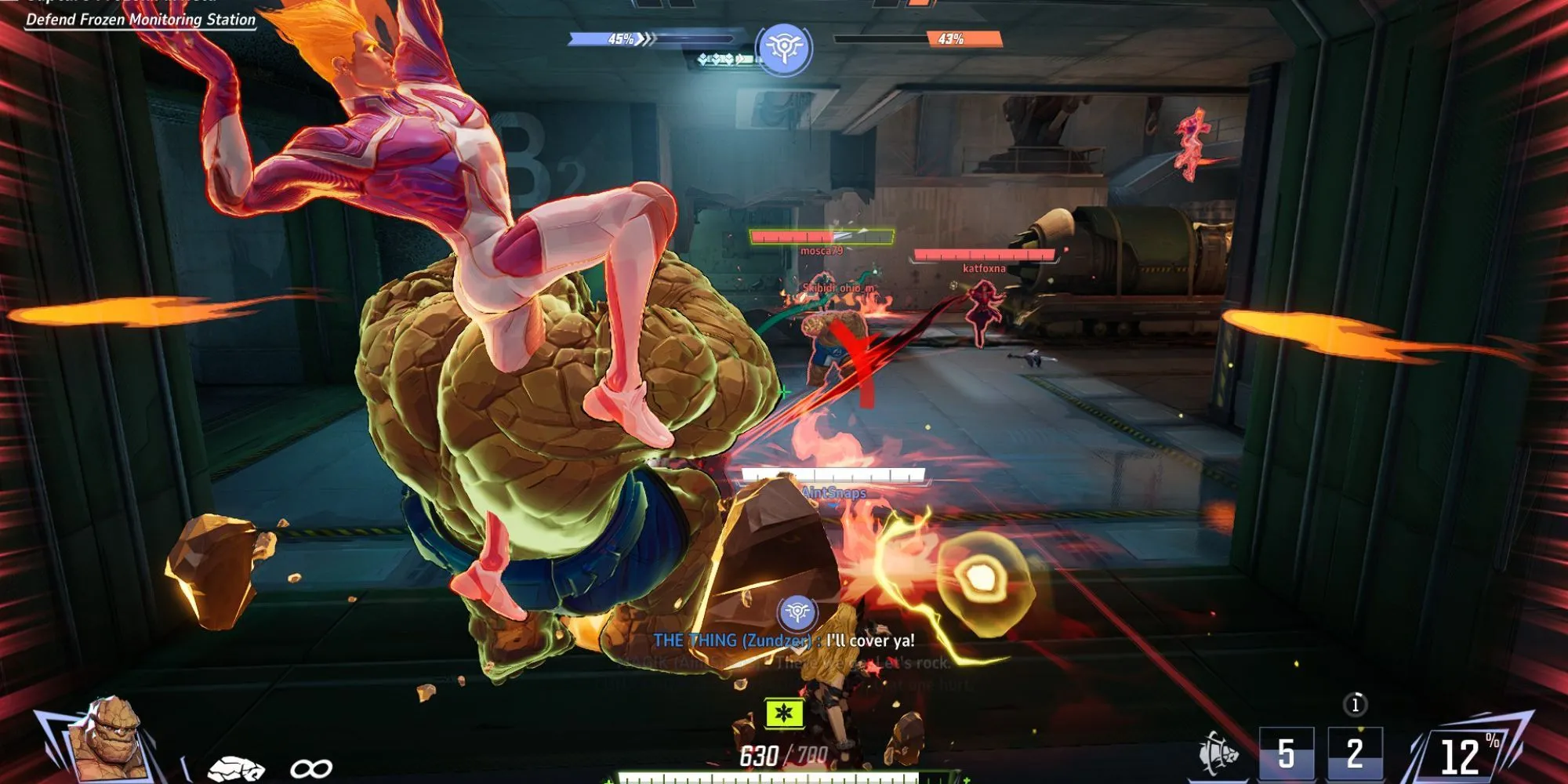 The Thing sử dụng kỹ năng phòng thủ trong Marvel Rivals