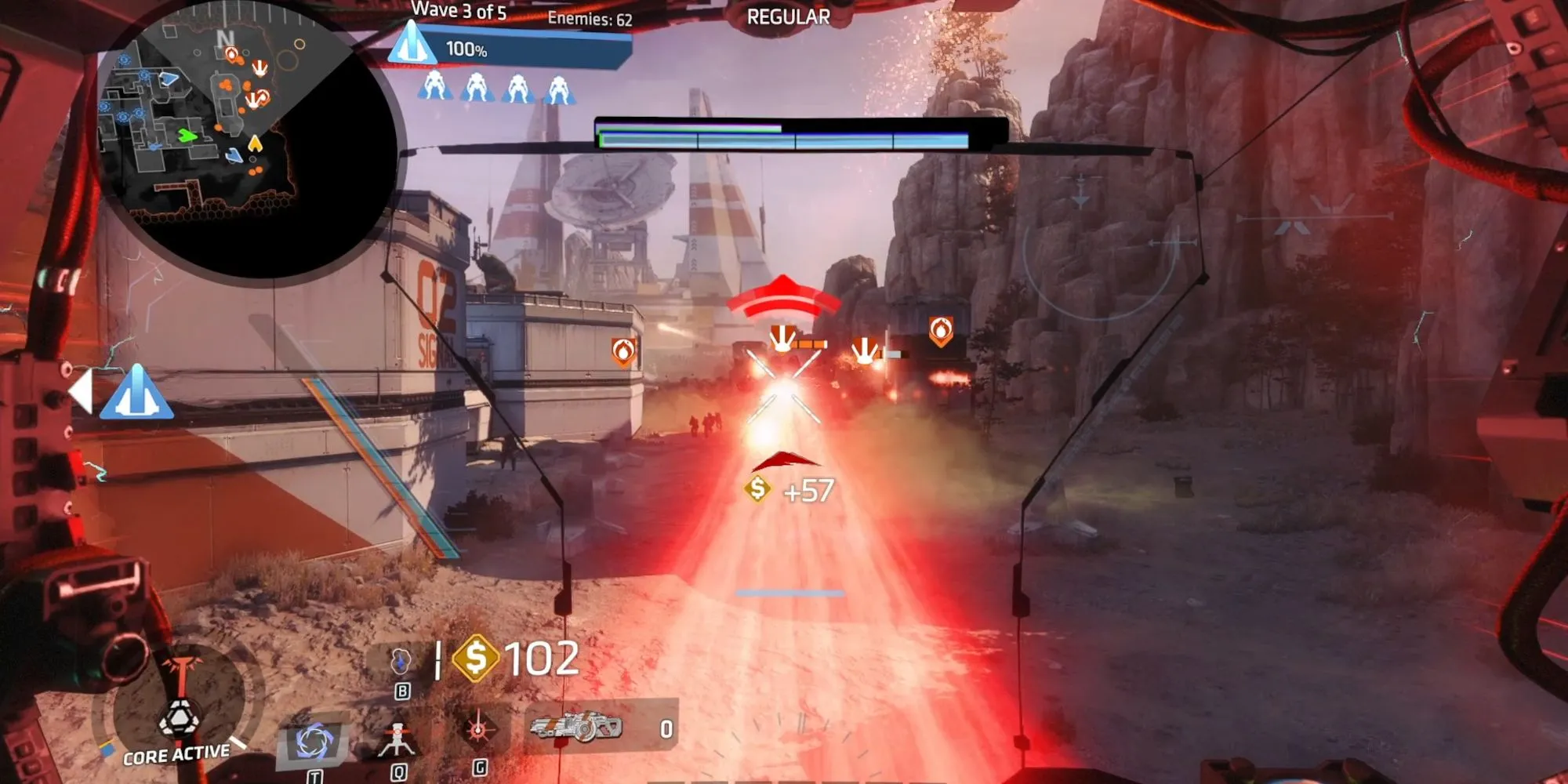 Titan Ion tung chiêu Laser Core trong Titanfall 2, một khoảnh khắc gameplay hành động đặc trưng của series.