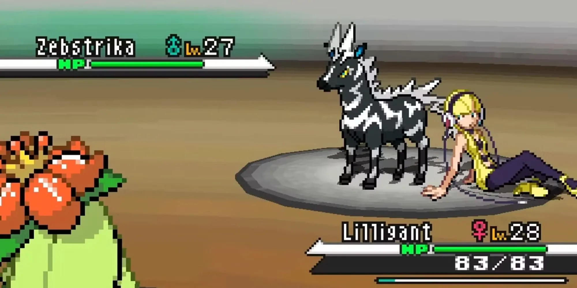 Trận đấu Pokemon giữa Lilligant và Zebstrika với Nhà thi đấu Elesa trong Pokemon Black White