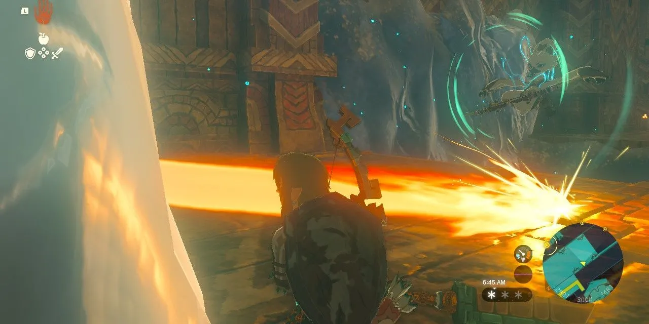 Tulin, đồng hành của Link, đang chiến đấu trong The Legend of Zelda: Tears of the Kingdom