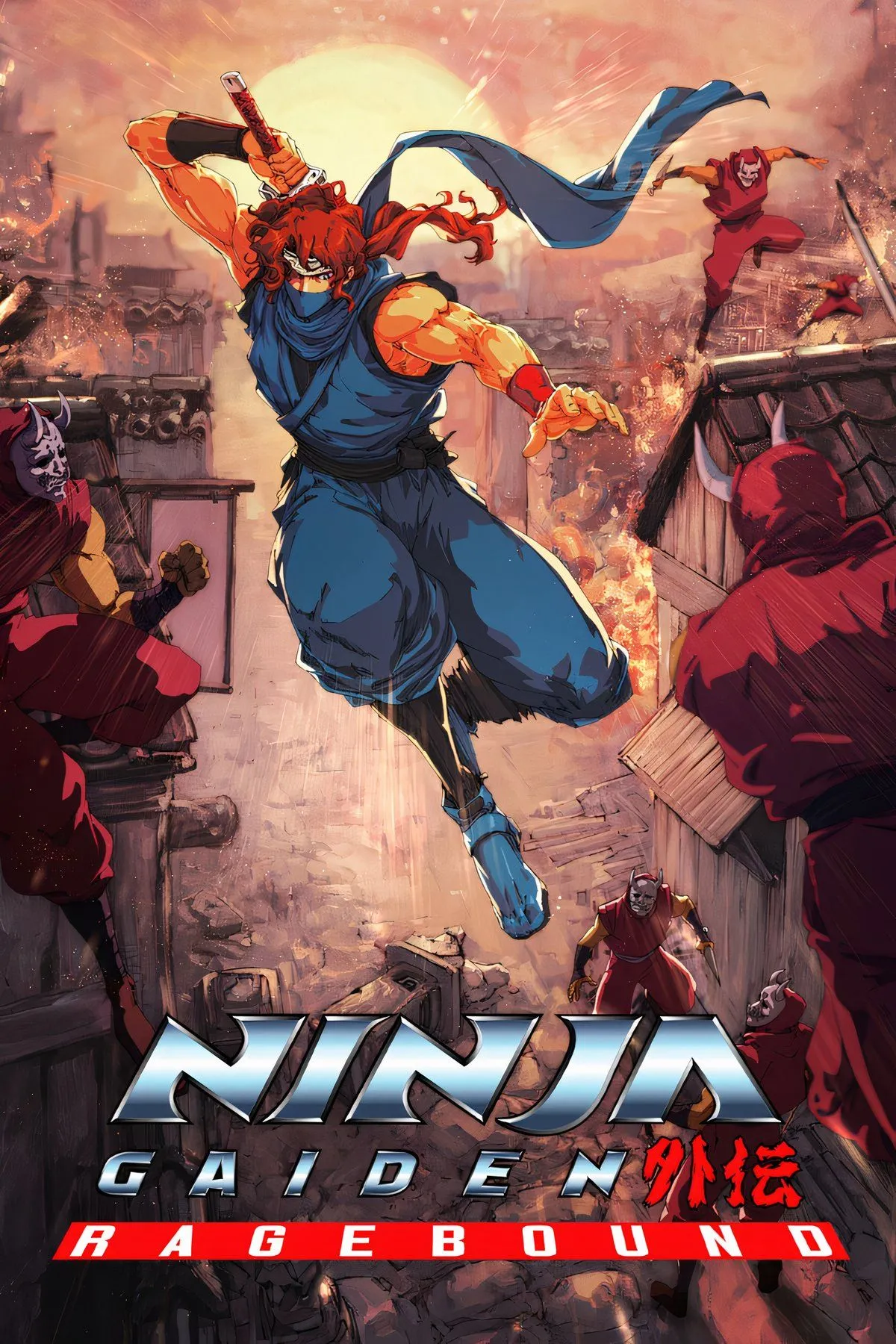 Ảnh bìa game hành động đi cảnh Ninja Gaiden: Ragebound, một dự án mới trong series Ninja Gaiden.
