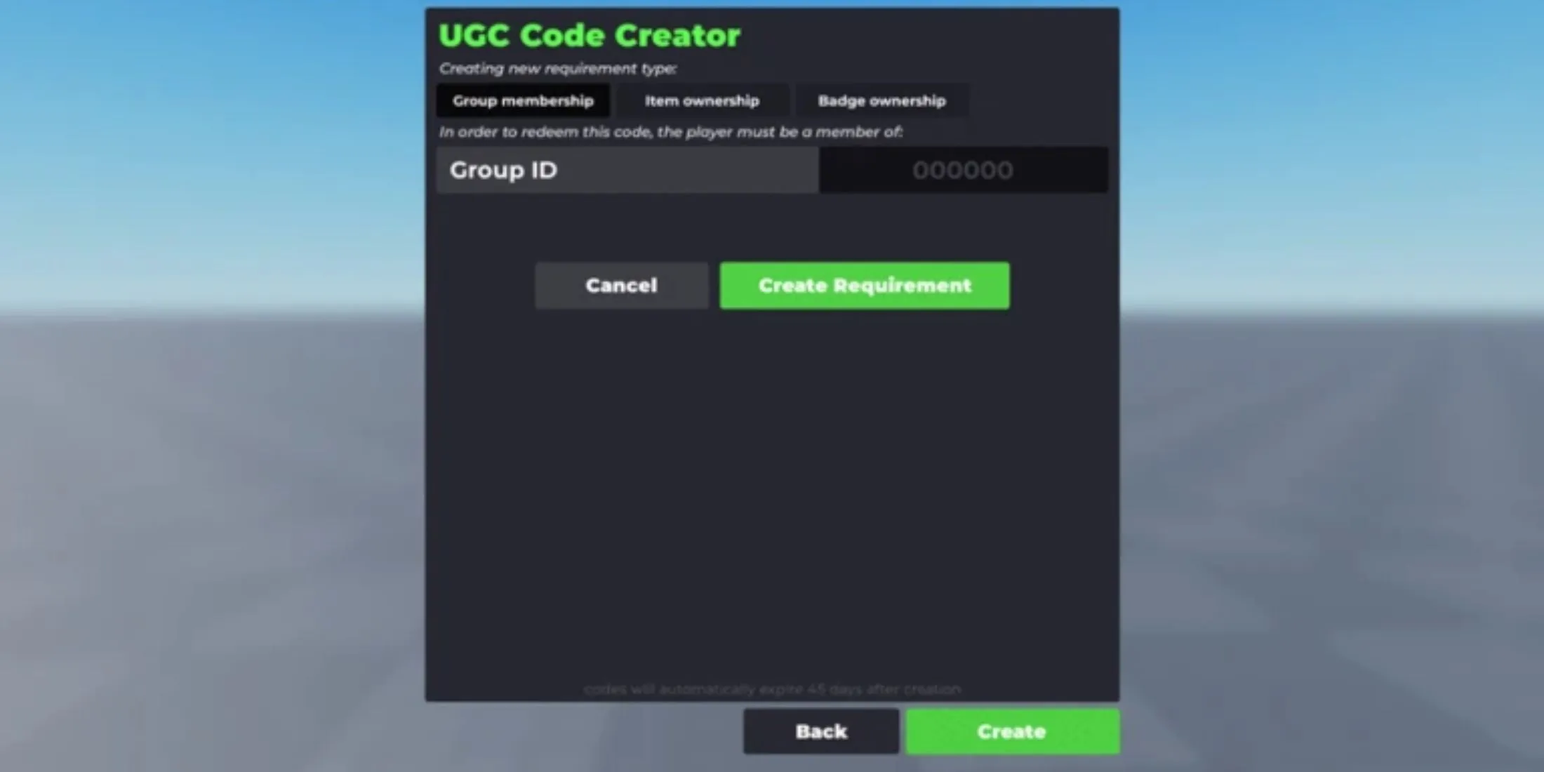 Bảng thông báo code trong Flex UGC