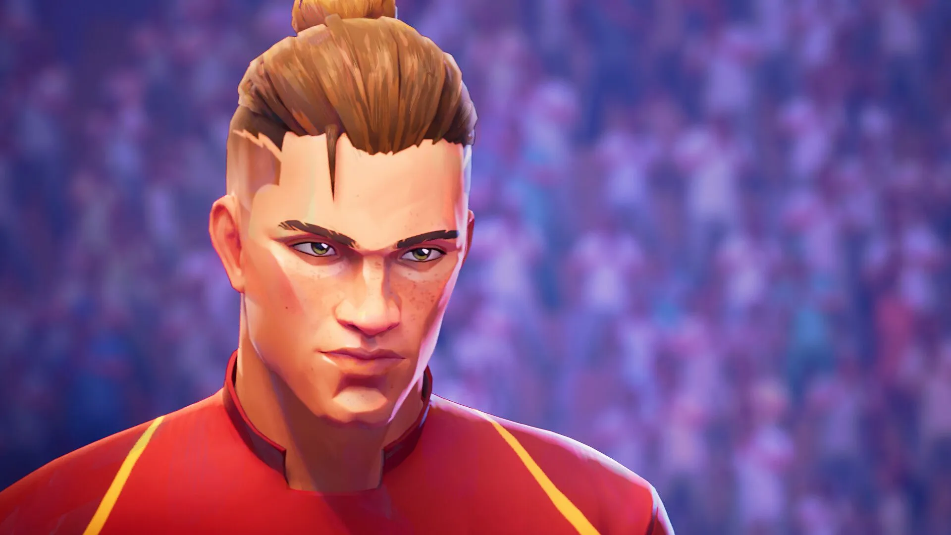 Cảnh gameplay sôi động trong game Rematch với các cầu thủ đang tranh bóng