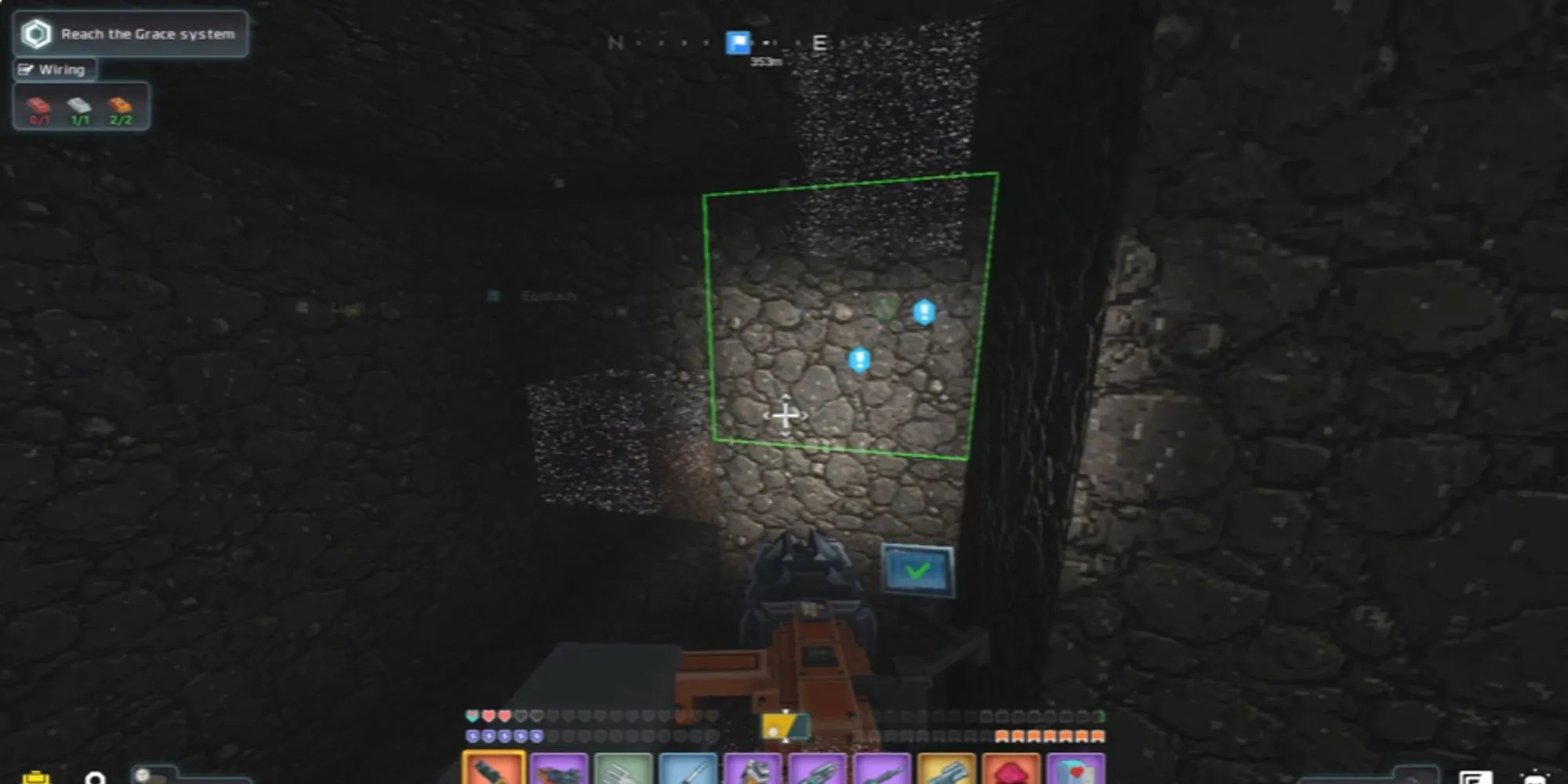 Giao diện quét tìm quặng trong Cubic Odyssey