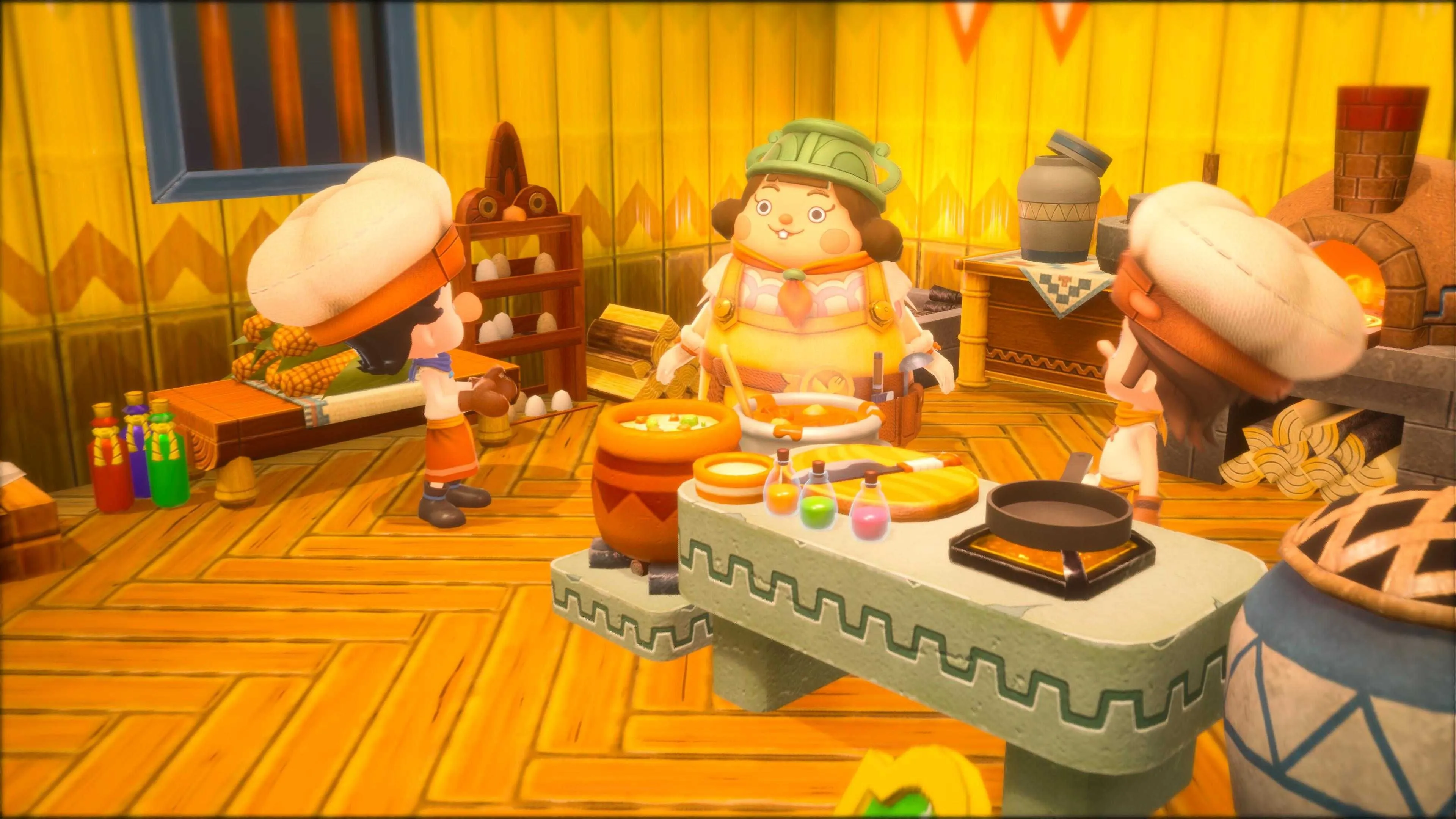 Nhân vật đang nấu ăn trong Fantasy Life I