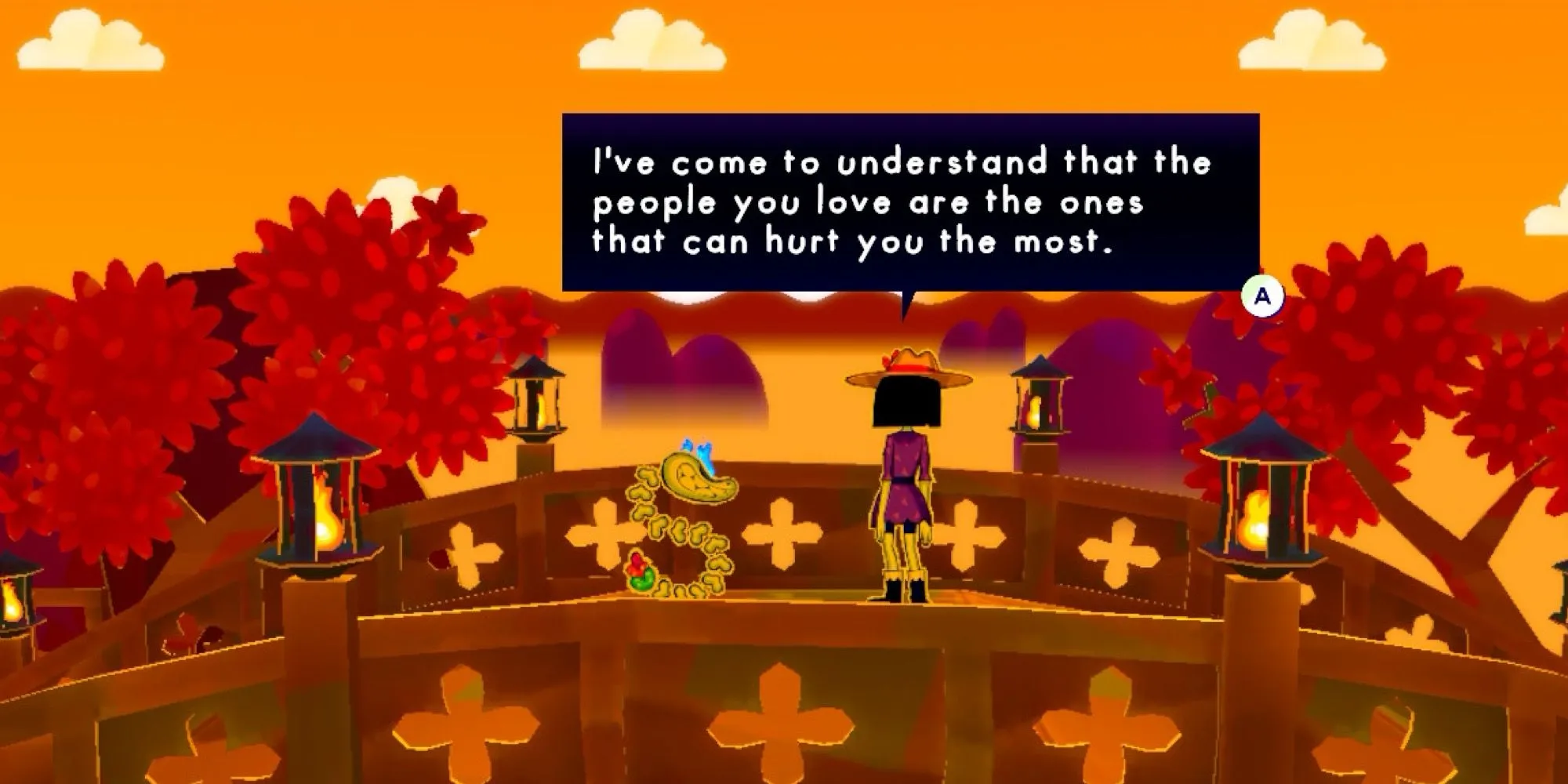 phân cảnh Kulebra nói chuyện với nhân vật khác trong game indie này