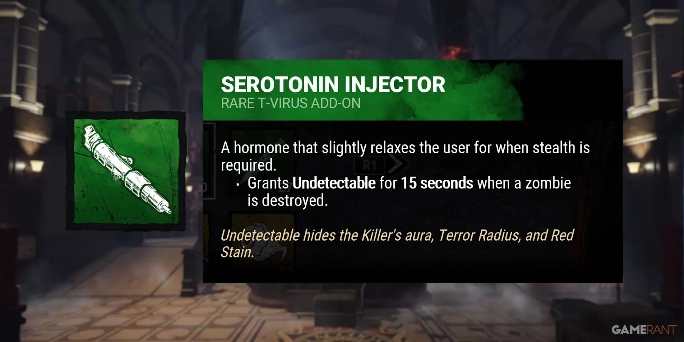 Add-on Serotonin Injector của Nemesis trong Dead by Daylight