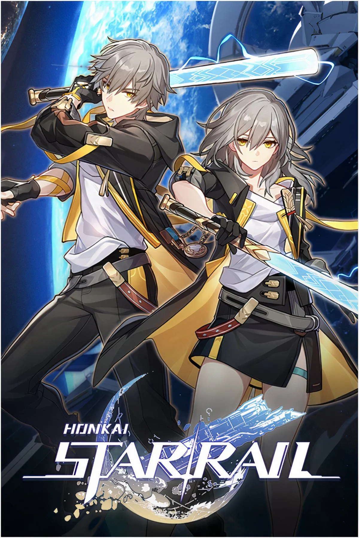 Artwork chính thức của game Honkai: Star Rail, biểu tượng cho vũ trụ đầy phiêu lưu và những cuộc chiến không gian.