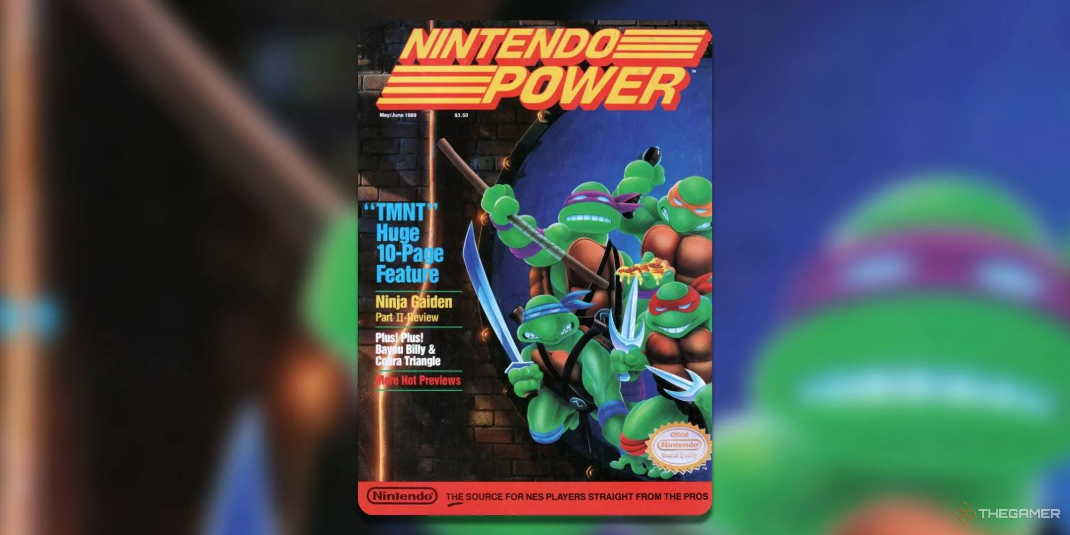Bìa Nintendo Power số tháng 5/6 năm 1989, nổi bật với Teenage Mutant Ninja Turtles.
