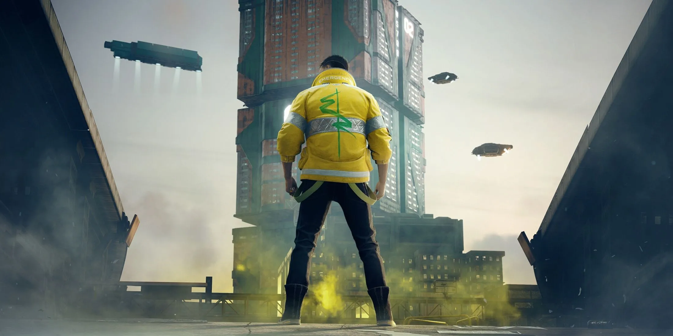 Cảnh một góc phố Night City trong Cyberpunk 2077, thể hiện sự sống động của đô thị tương lai và hiệu ứng ánh sáng