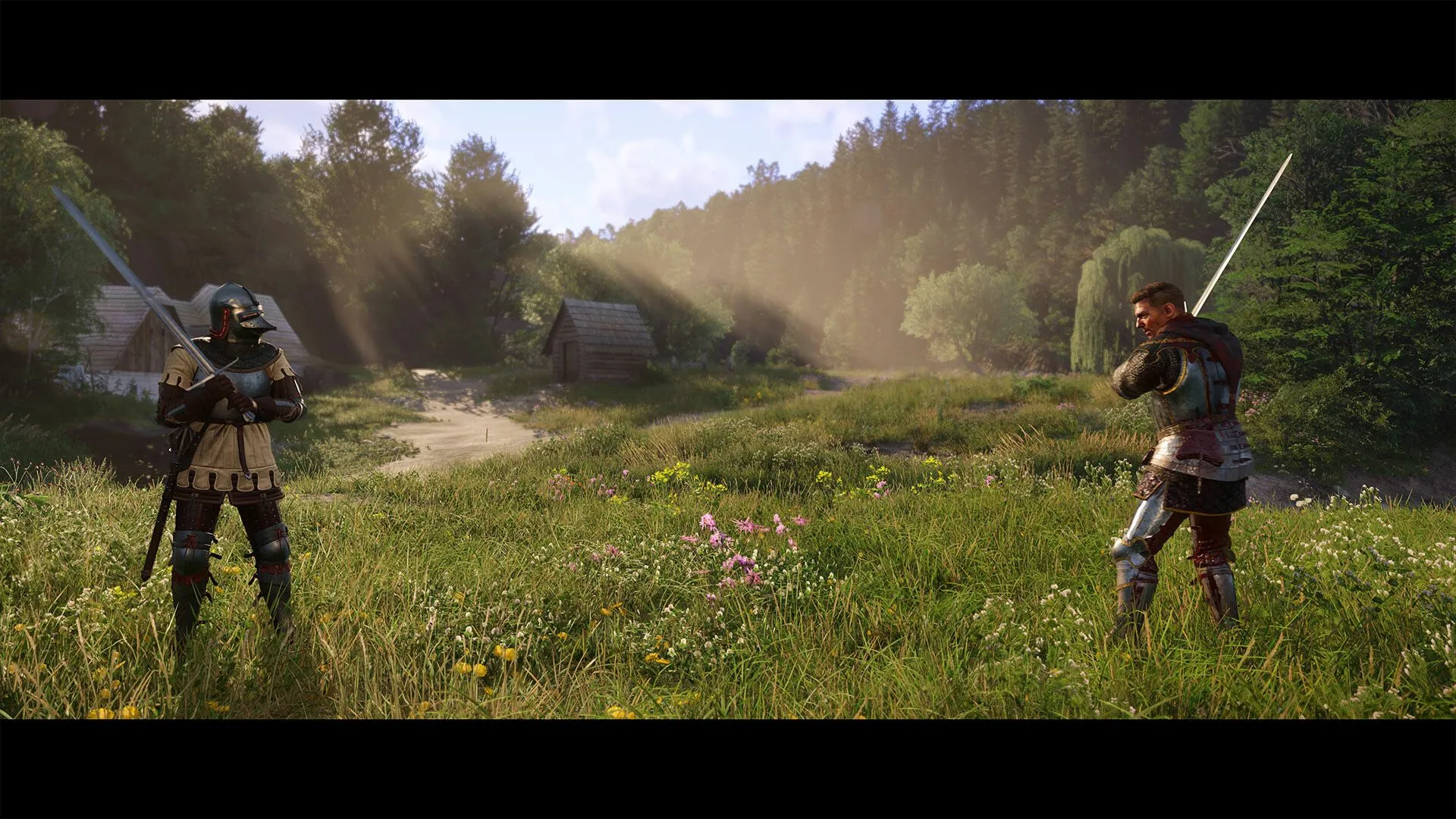 Henry cầm cung săn bắn trong Kingdom Come: Deliverance 2, minh họa các hoạt động sinh tồn trong game