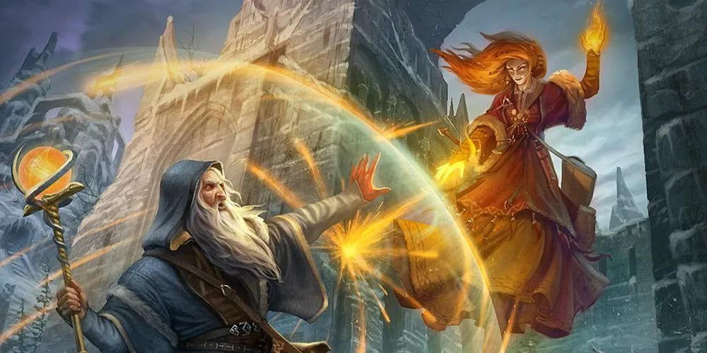 Hình ảnh Dungeons and Dragons mô tả cách một pháp sư làm chệch hướng kẻ thù