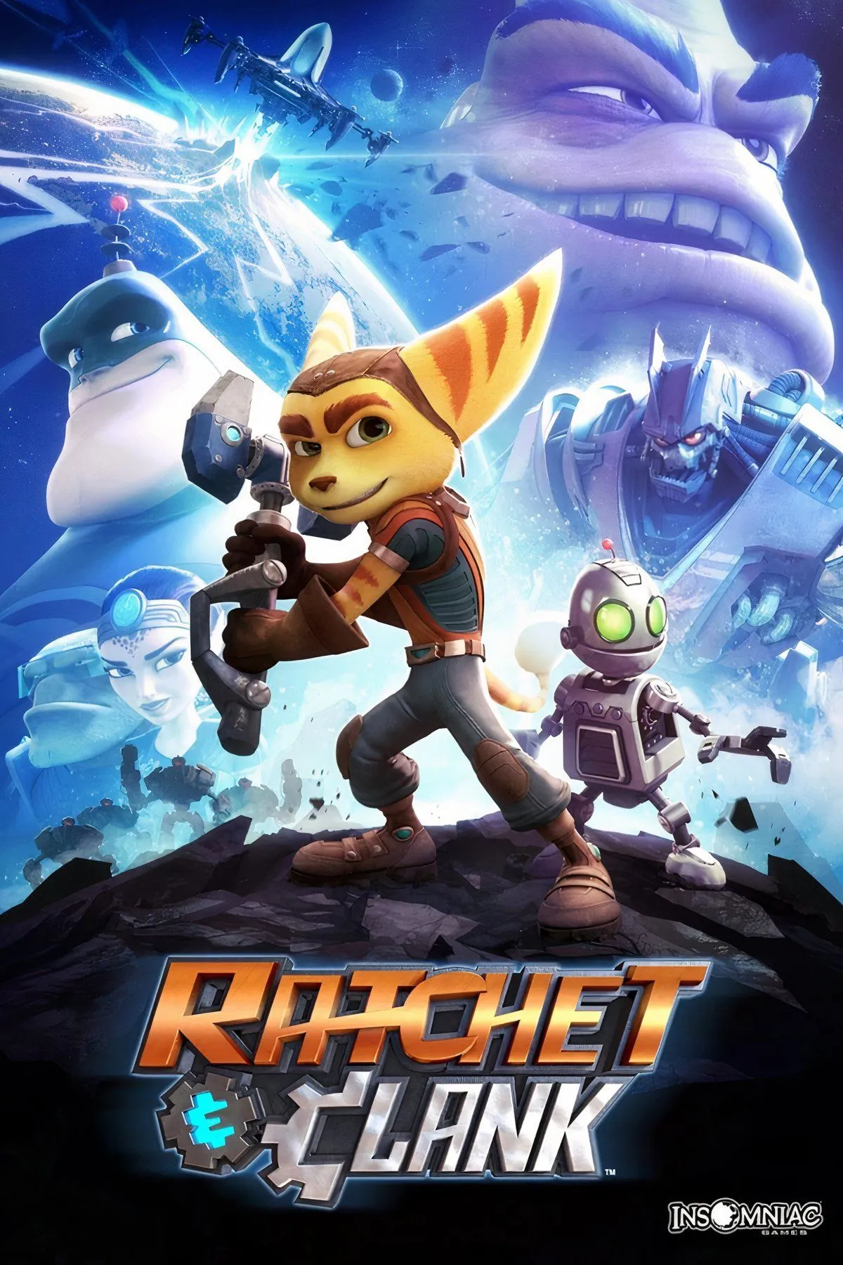 Hình ảnh hai nhân vật chính Ratchet và Clank cùng nhau phiêu lưu trong game platformer Ratchet &amp; Clank (2016)