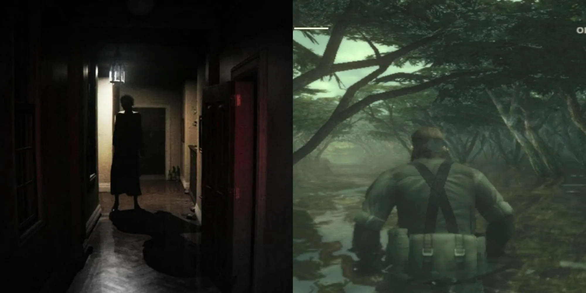 Hình ảnh liên quan đến các tựa game nổi tiếng của Hideo Kojima, bao gồm P.T. và Metal Gear Solid 3