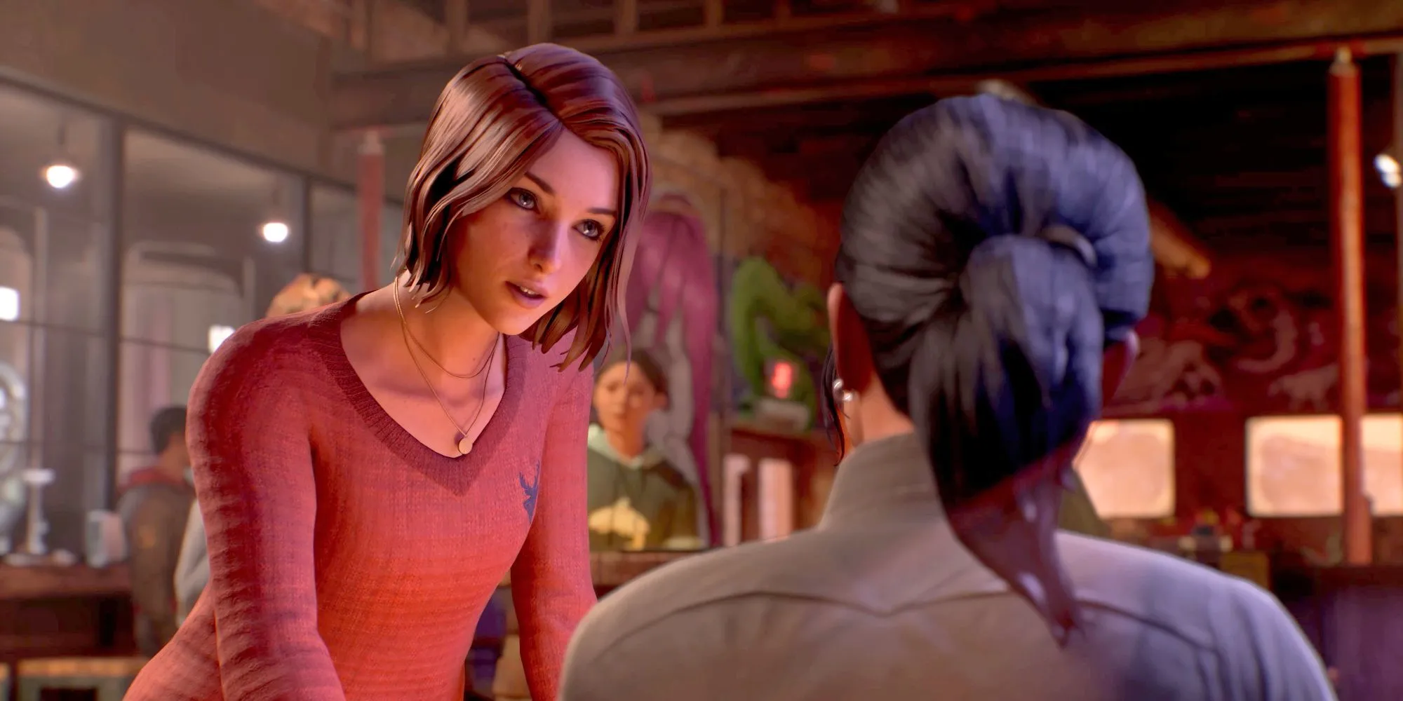 Max Caufield trò chuyện với Safi trong game Life is Strange: Double Exposure, thể hiện sức mạnh du hành thực tại
