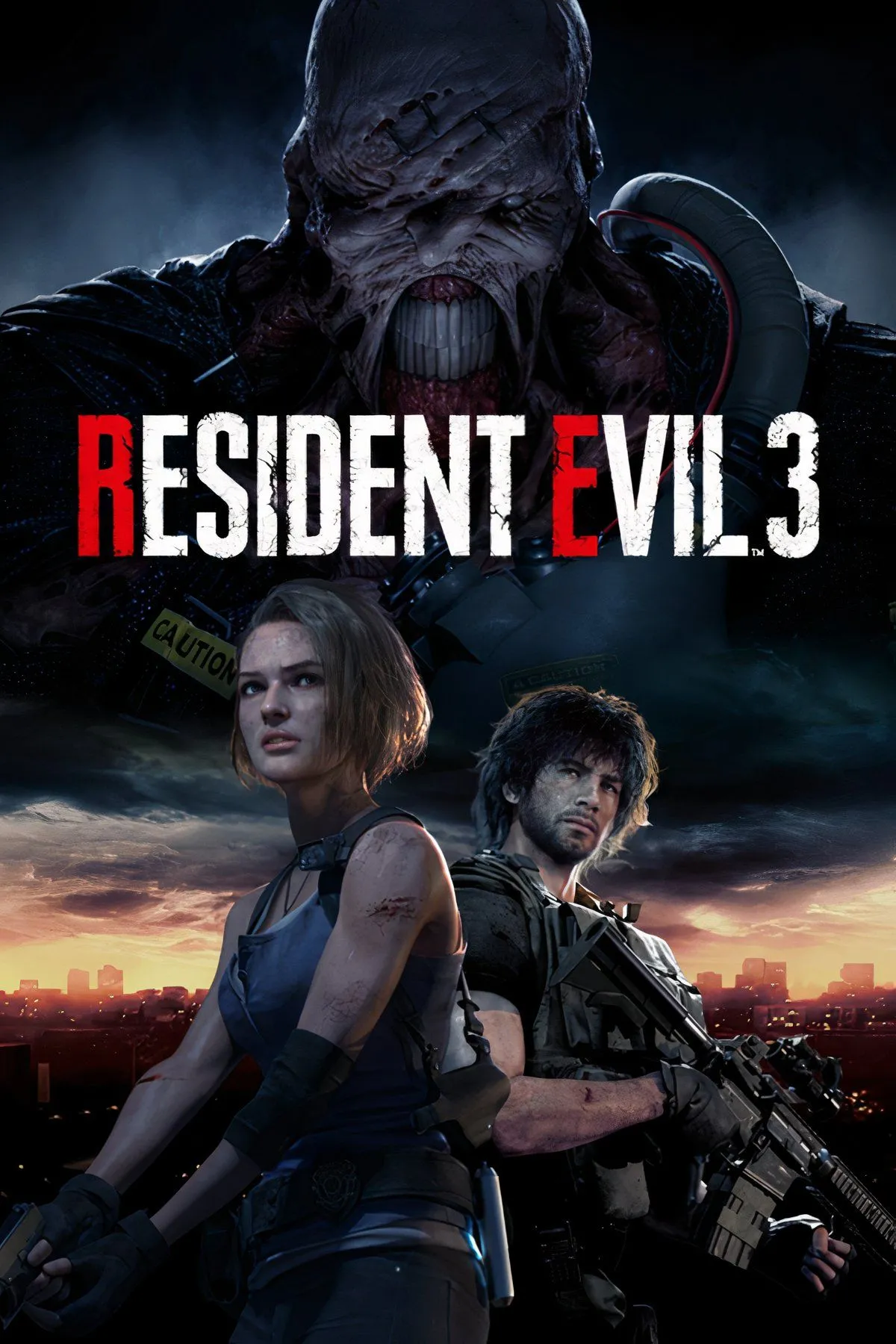 Mixcollage ảnh gameplay của Resident Evil 3 Remake với các nhân vật và zombie trong game kinh dị hành động