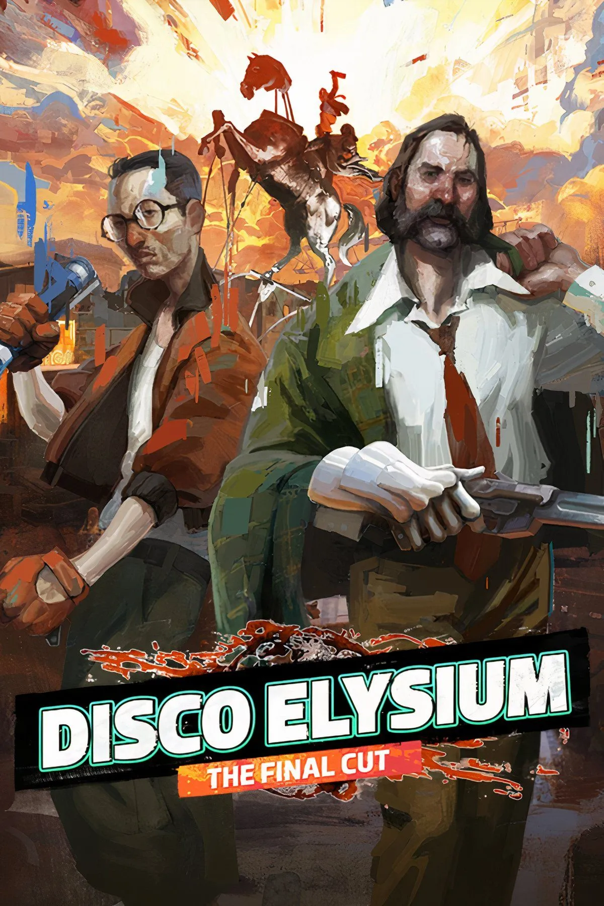 Nhân vật thám tử Harry Du Bois trong Disco Elysium nhìn chằm chằm vào khoảng không với khung cảnh đô thị đổ nát