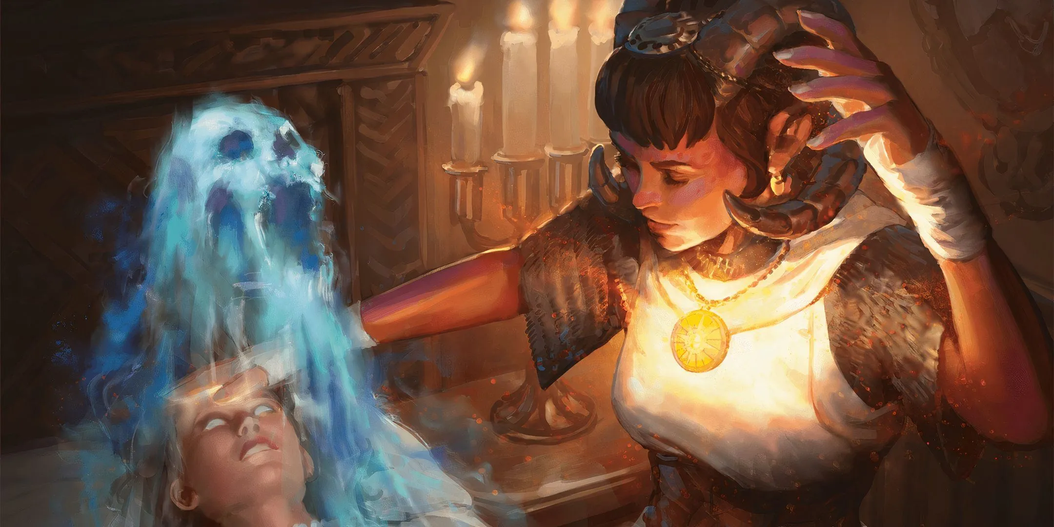 Pháp sư triệu hồi một chiếc đầu lâu ma thuật bằng phép thuật tử linh trong Dungeons &amp; Dragons