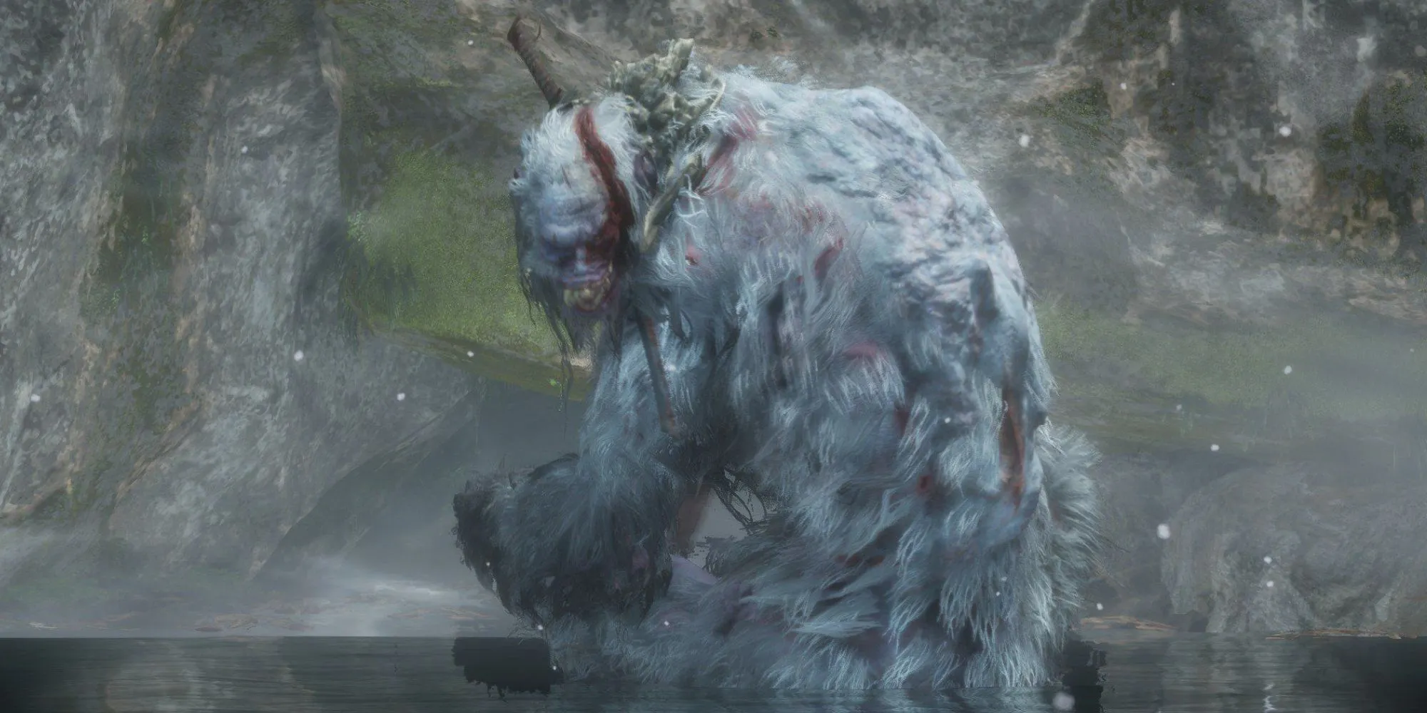Quái vật Khỉ Đột Vệ Thần với vết thương trong Sekiro, nhắc nhở về sự hữu hạn của các tựa game.