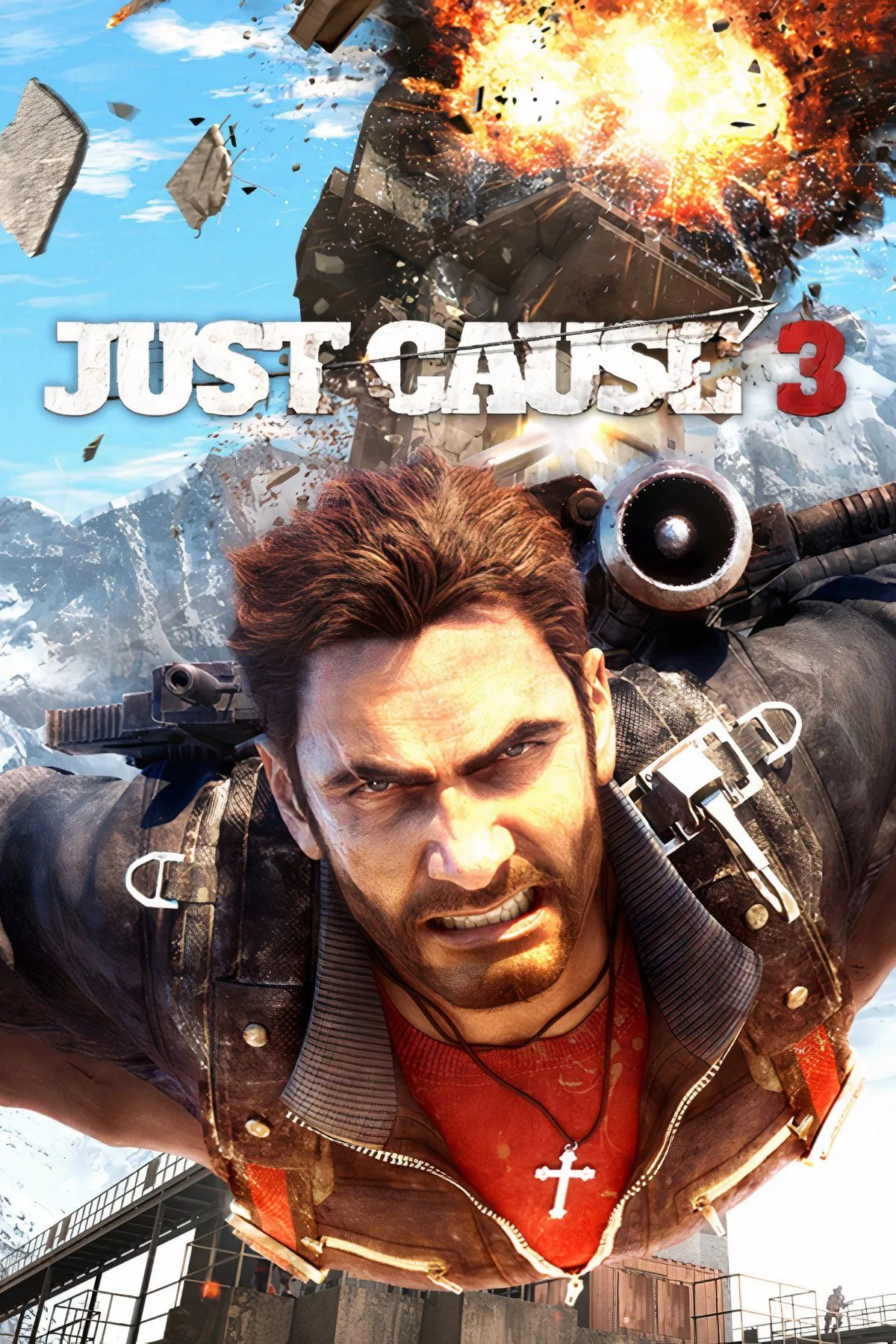 Rico Rodriguez tung hoành trong bìa game Just Cause 3 với những vụ nổ hoành tráng