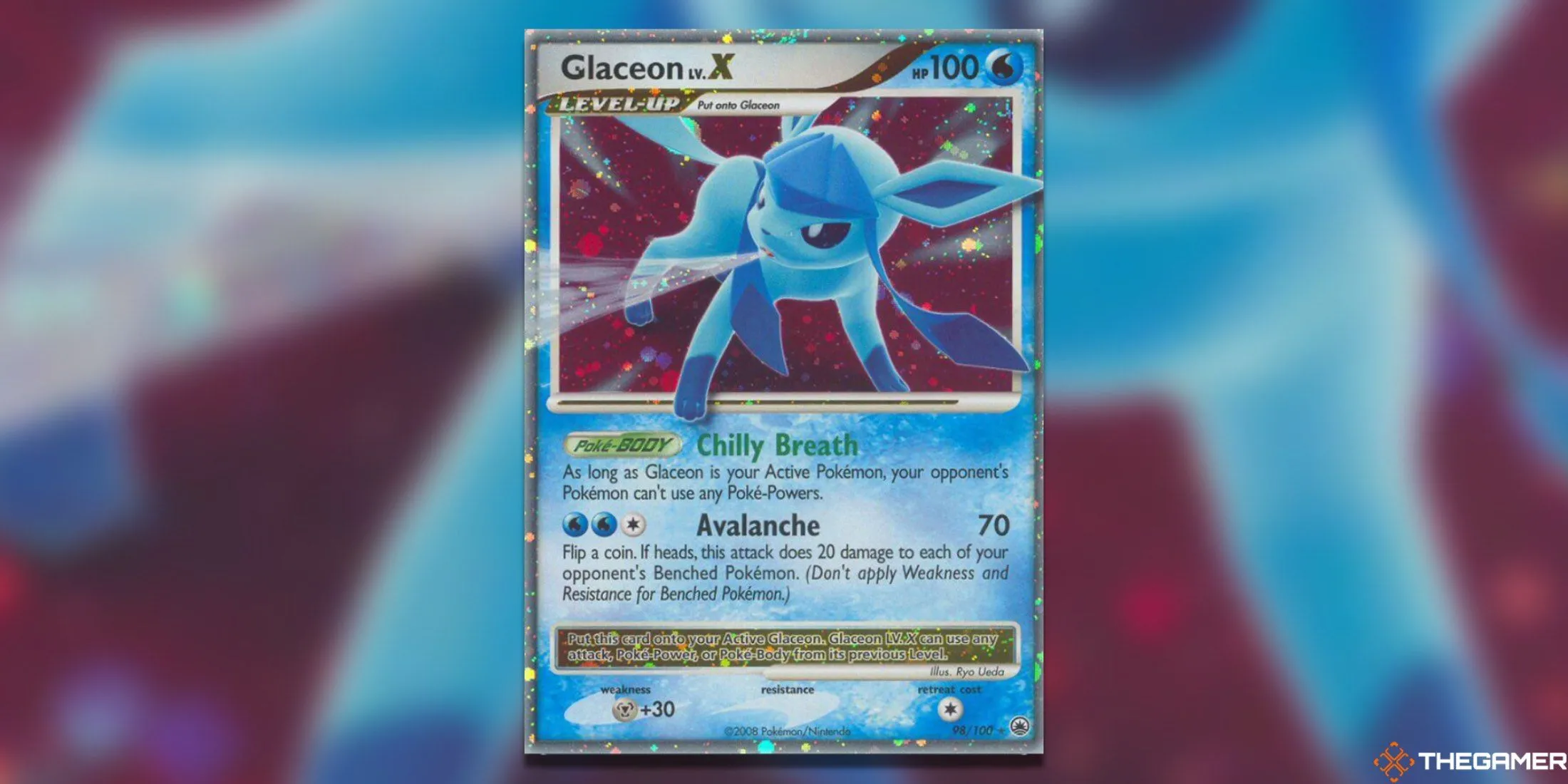 Thẻ bài Pokemon TCG Glaceon LV. X với artwork băng giá tuyệt đẹp