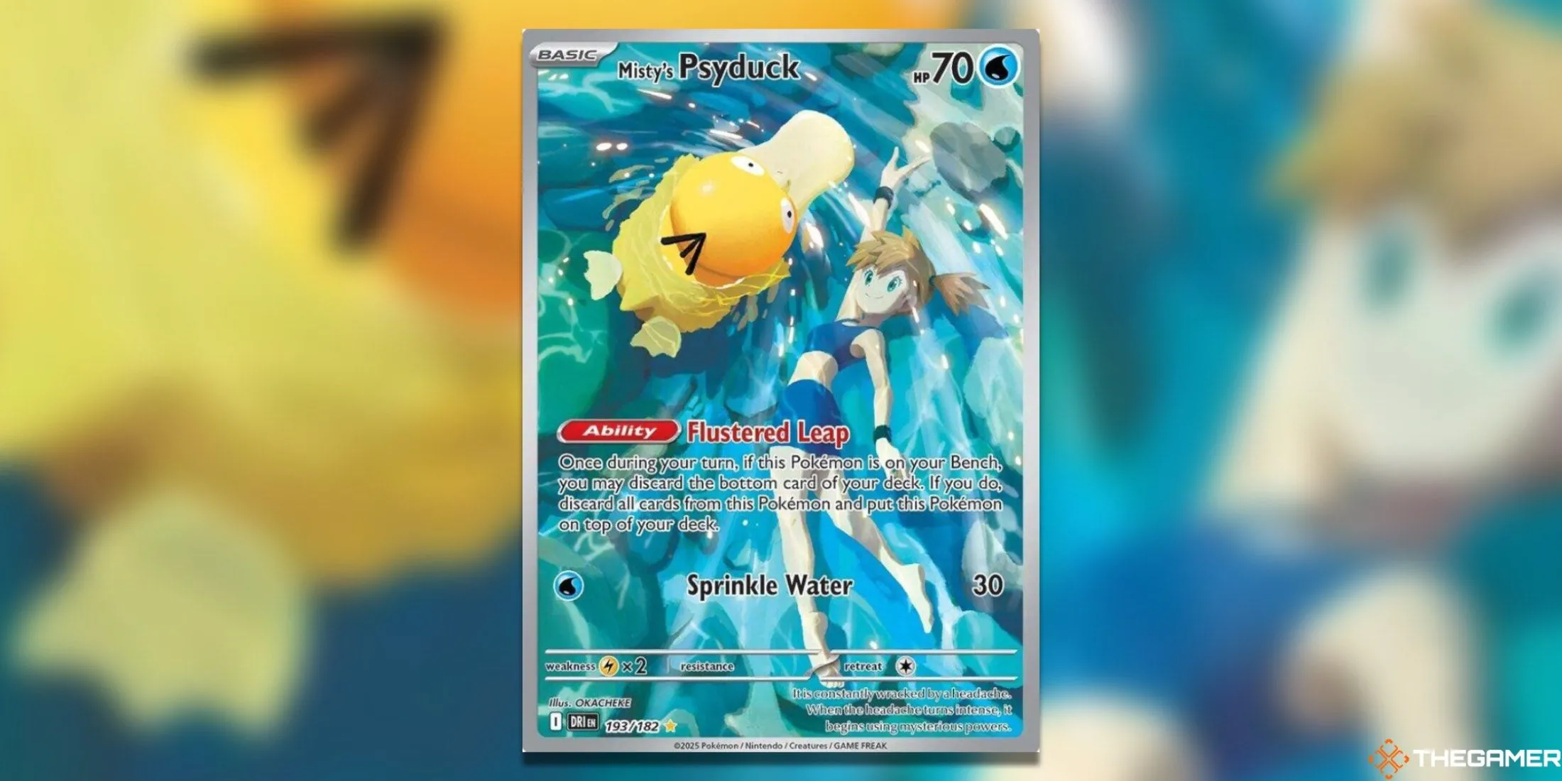 Thẻ bài Pokemon TCG Misty's Psyduck Illustration Rare với vẻ mặt ngây ngô của Psyduck