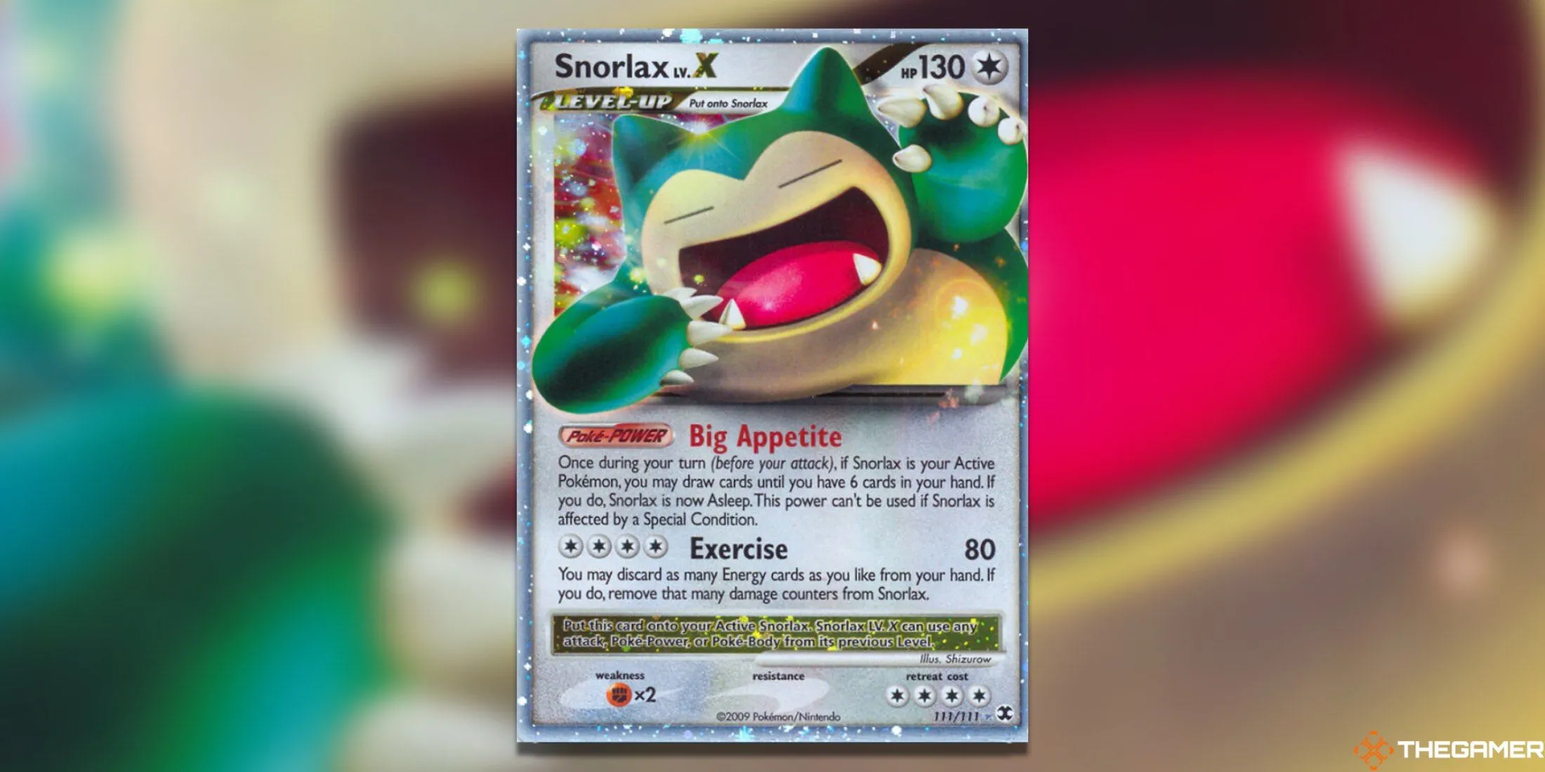 Thẻ bài Pokemon TCG Snorlax LV. X trong tư thế hoạt bát từ Rising Rivals