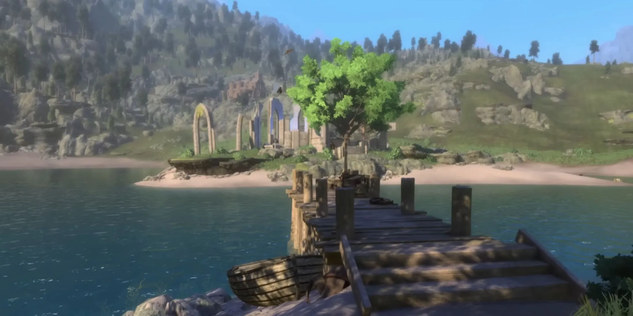 Cảnh khám phá dungeon trong Skyblivion từ trailer gameplay 15 phút, thể hiện đồ họa và thiết kế môi trường được nâng cấp