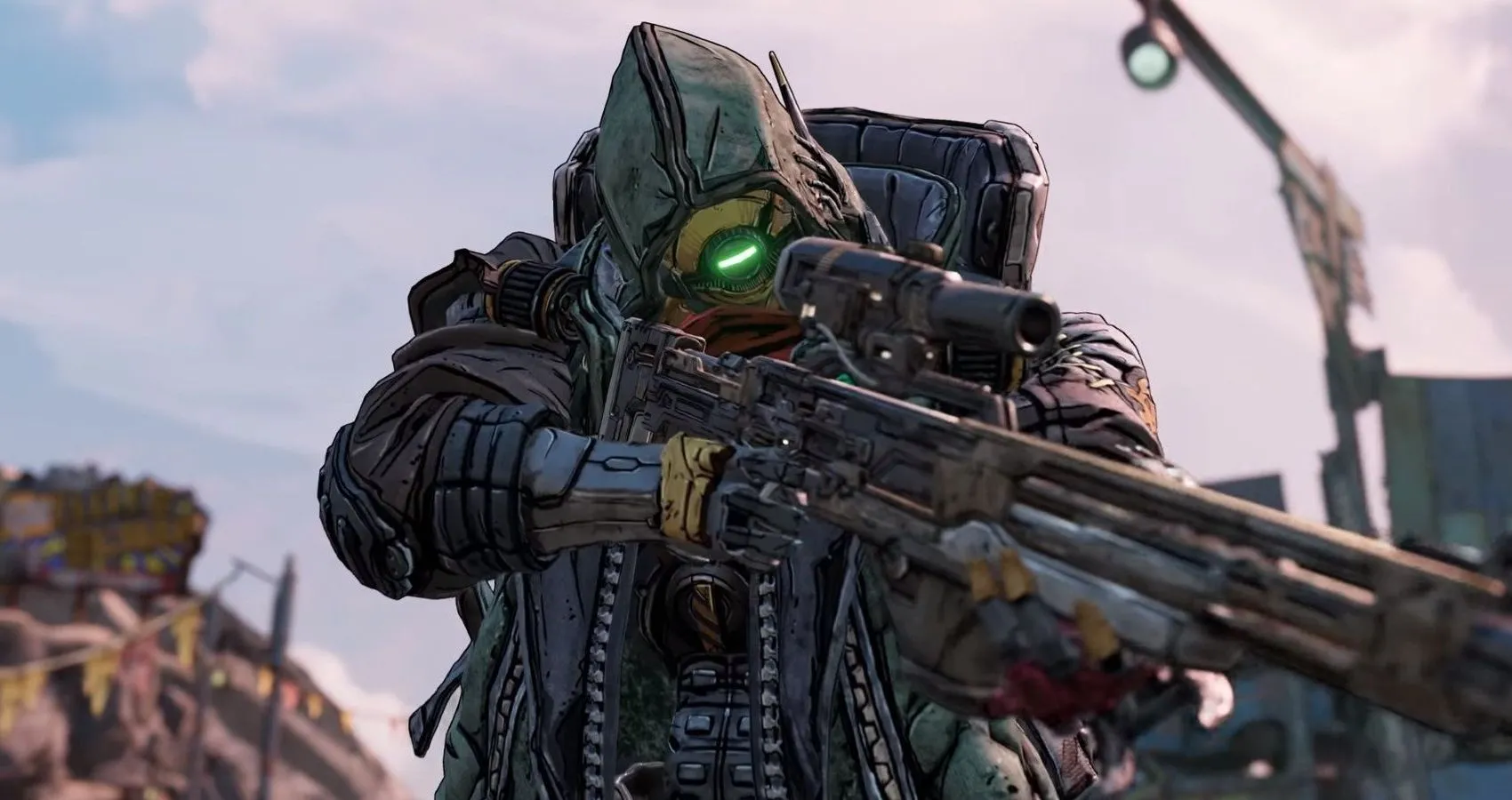 FL4K, Vault Hunter của Borderlands 3, với khẩu súng bắn tỉa đặc trưng, đại diện cho lớp nhân vật xạ thủ