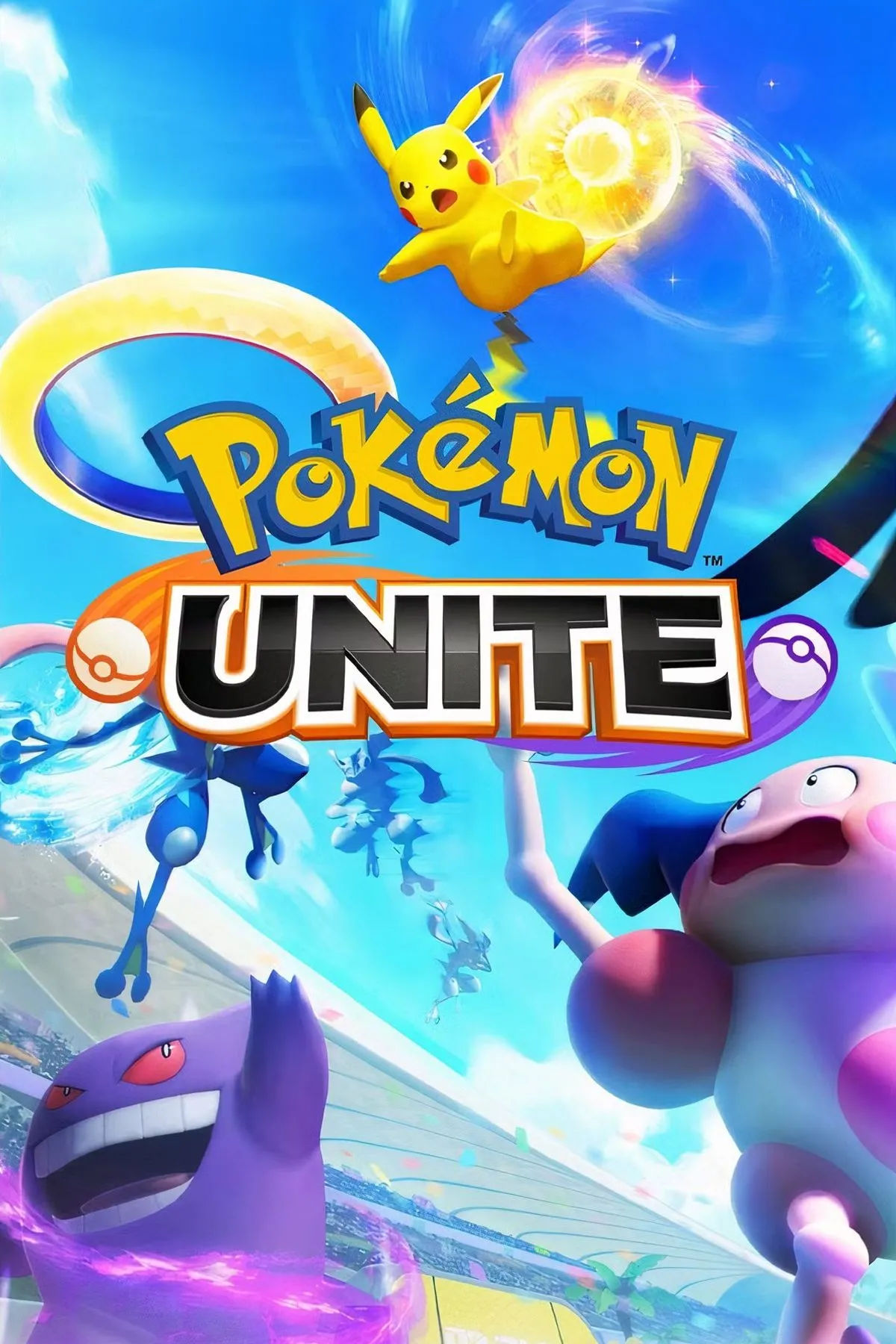 Hình ảnh bìa chính thức của game Pokemon Unite, biểu tượng cho những trận chiến kịch tính và các cập nhật mới