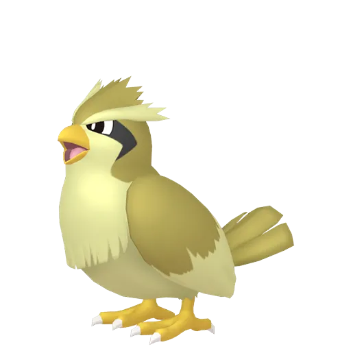 Hình ảnh Pokémon Shiny Pidgey trong Pokémon GO nổi bật với màu vàng xanh