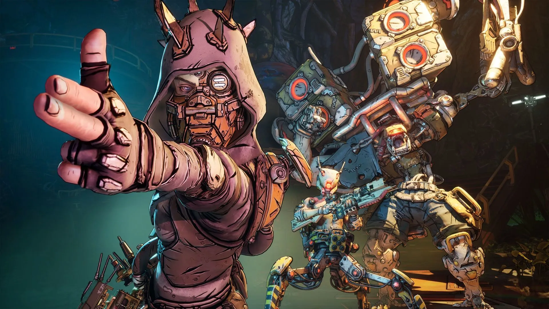 Hình ảnh quảng bá Borderlands 4 với Bandit giơ tay làm súng, thể hiện phong cách hành động quen thuộc của game
