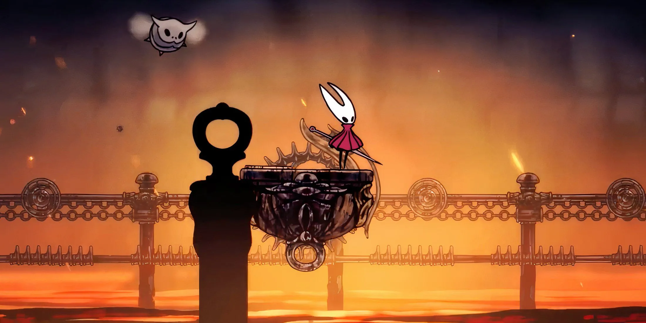 Hornet điều khiển chiếc xe đẩy trong một khu hầm mỏ u tối của Hollow Knight Silksong, gợi ý về những cơ chế di chuyển mới và môi trường đa dạng trong game.