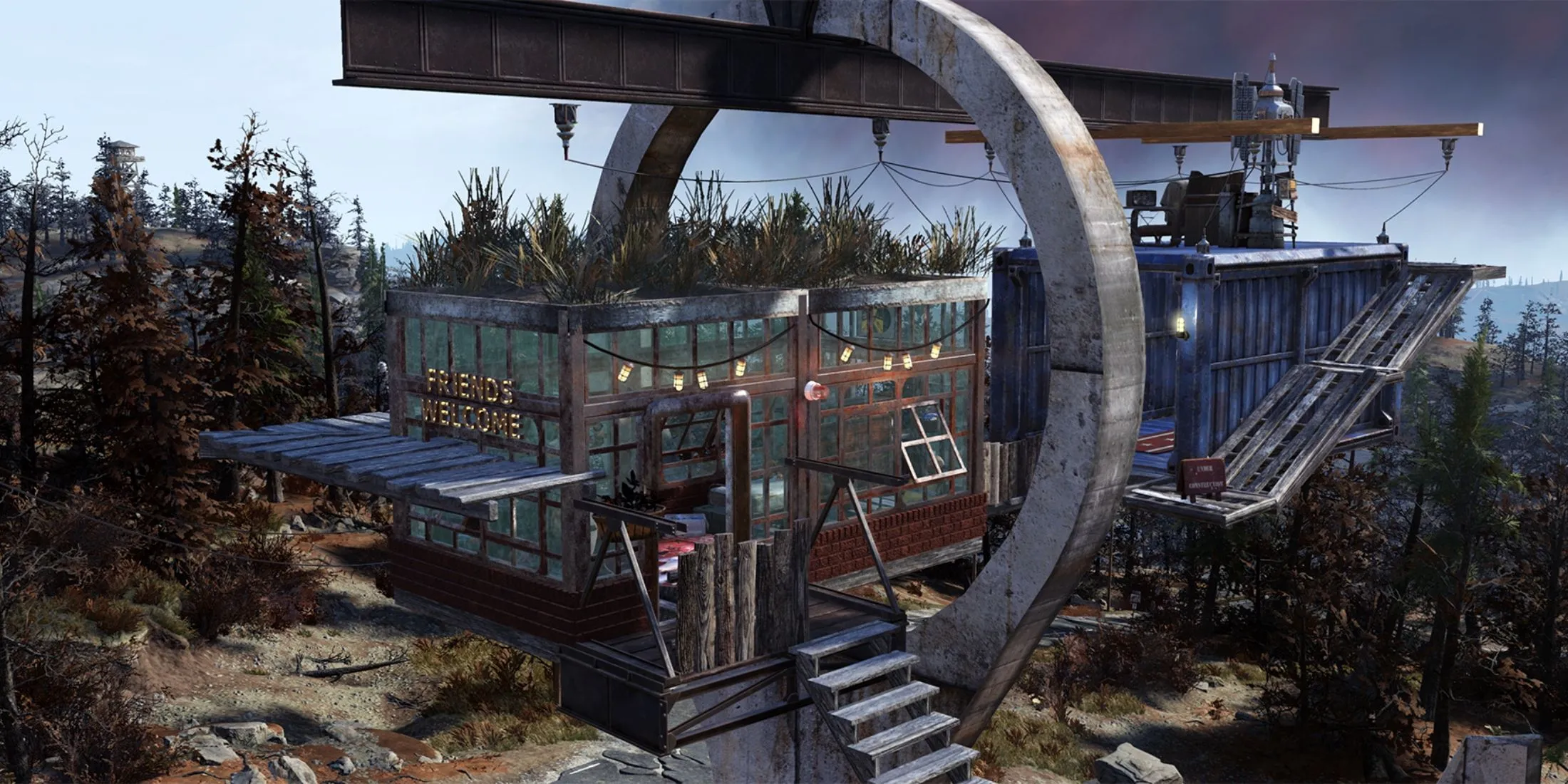 Một căn cứ CAMP được xây dựng sáng tạo trong Fallout 76 sau bản cập nhật mới