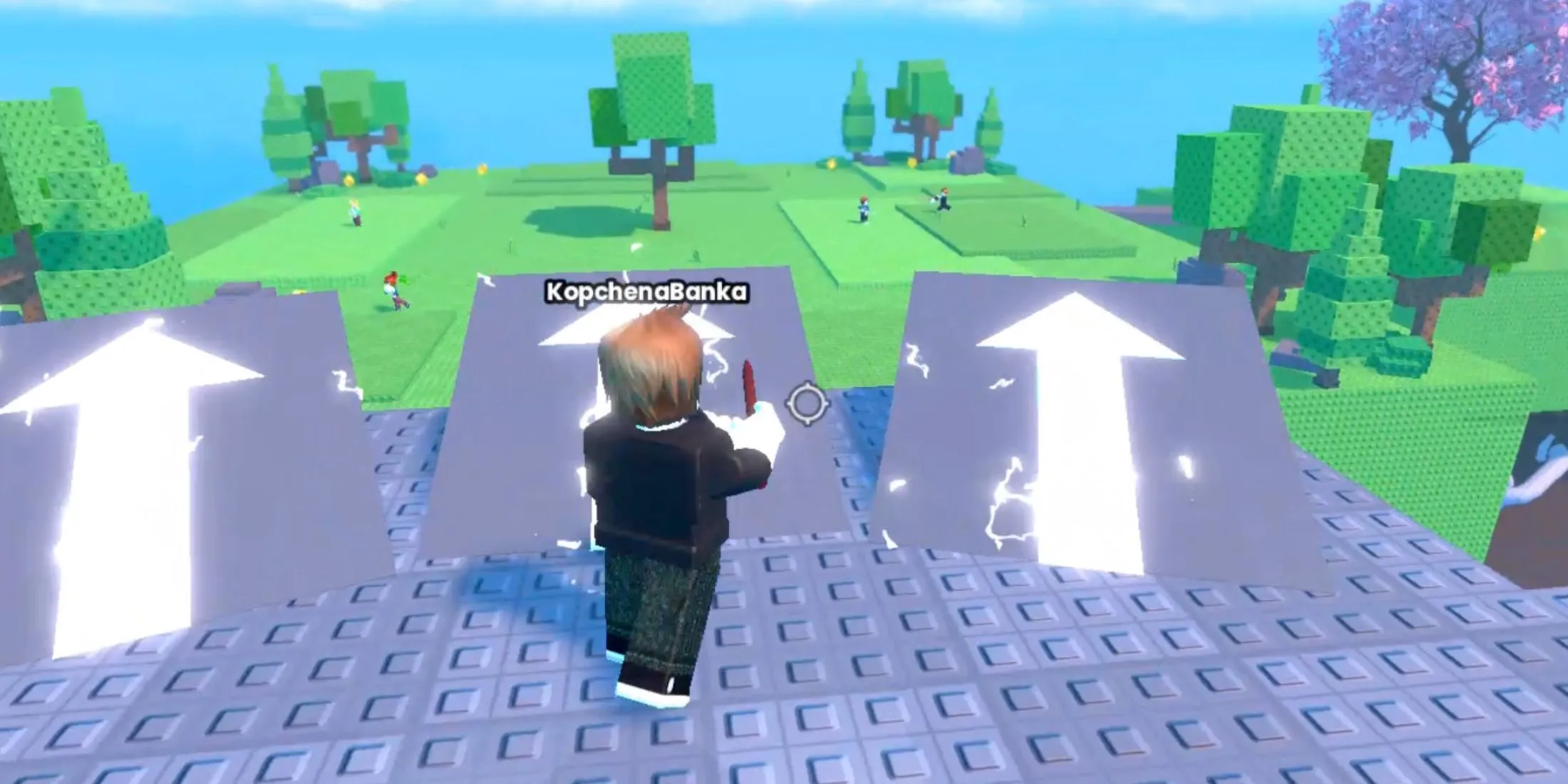 Nhân vật Stickman trong game Stick Battles đang di chuyển trên bản đồ, tạo cảm giác phiêu lưu và khám phá, với một cây gậy đặc trưng trong tay.