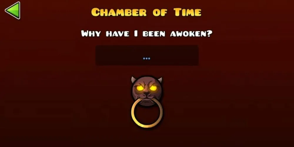 Ảnh Chamber of Time trong Geometry Dash, cảnh cánh cửa bí mật và phần thưởng wave/color hiếm