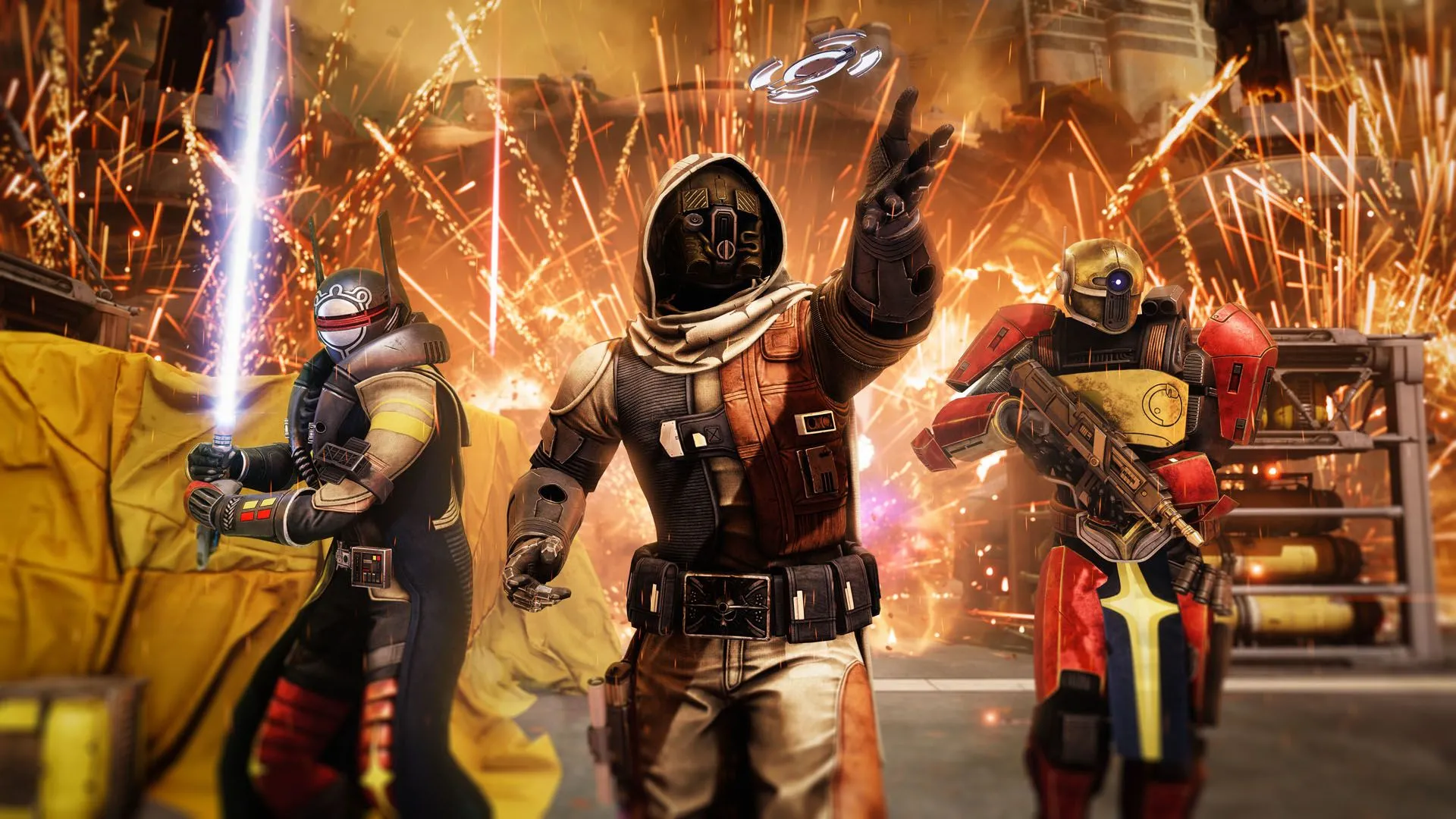 Ảnh reveal livestream Renegades với cảnh chiến đấu và logo Destiny 2