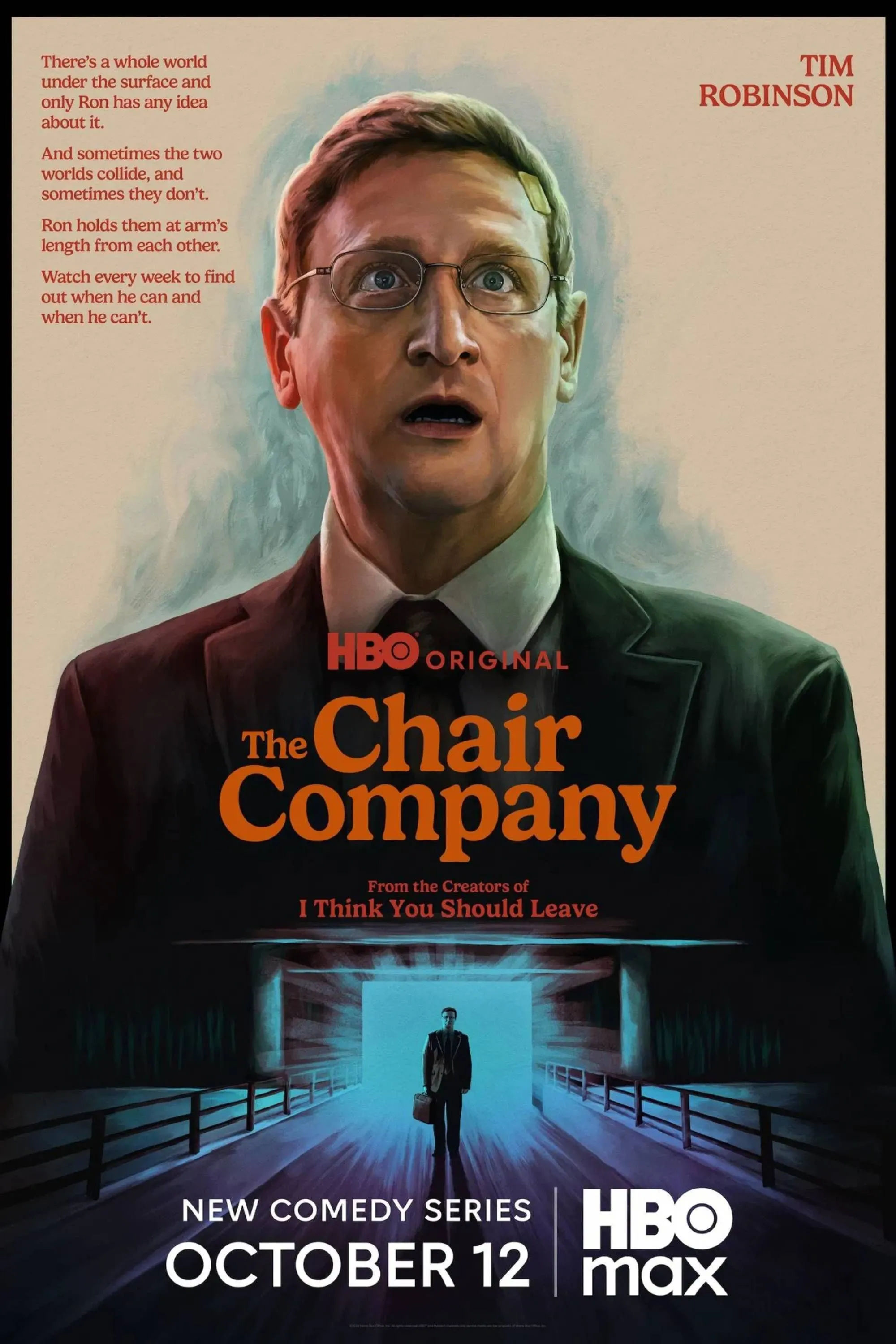 Áp phích The Chair Company với Tim Robinson, phong cách hài-hơi-kỳ-quặc phù hợp game thủ thích mystery